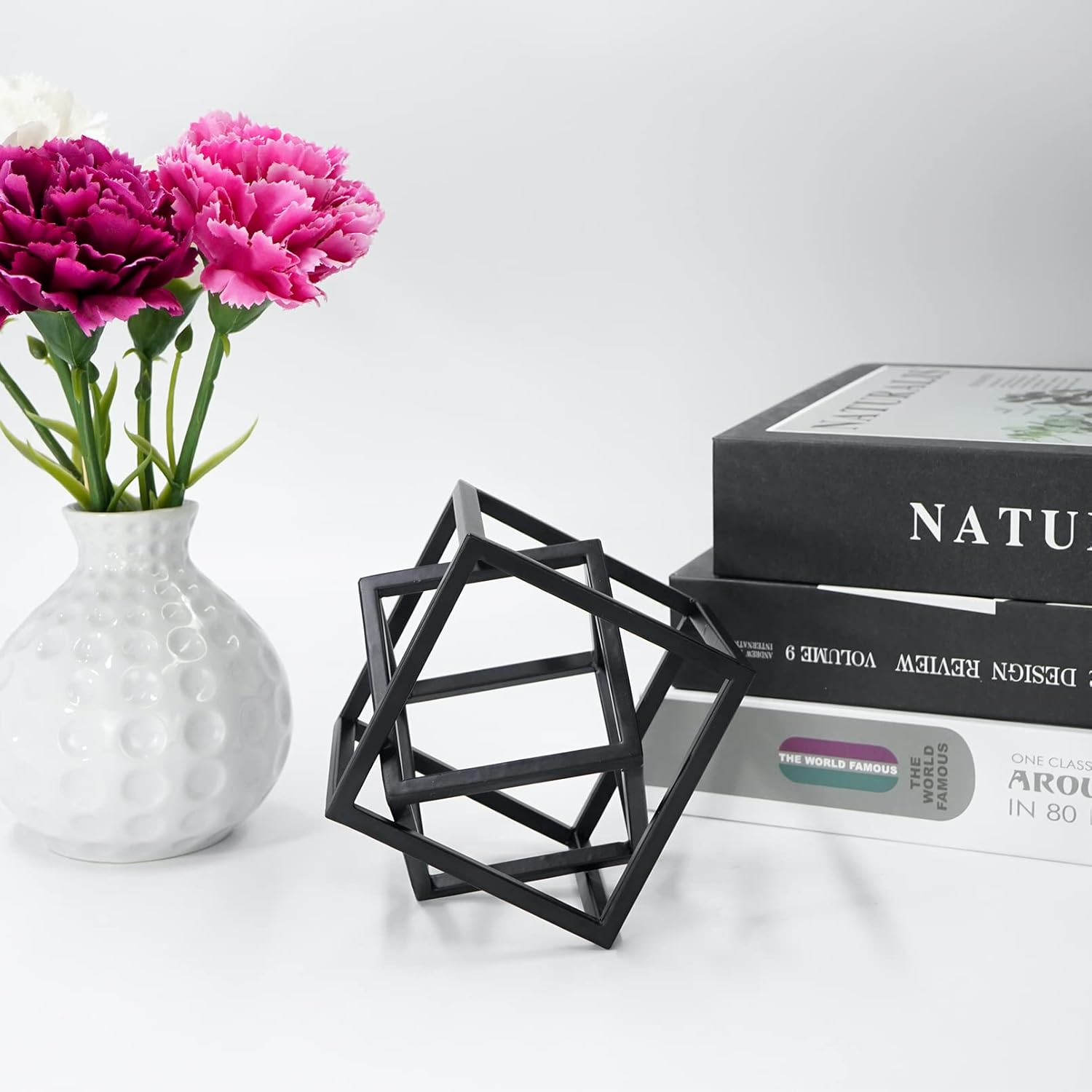 Dreamseden Small Geometric Sculpture, Metal Cube Decorative Ornaments Modern Home Decor Accent image number 2