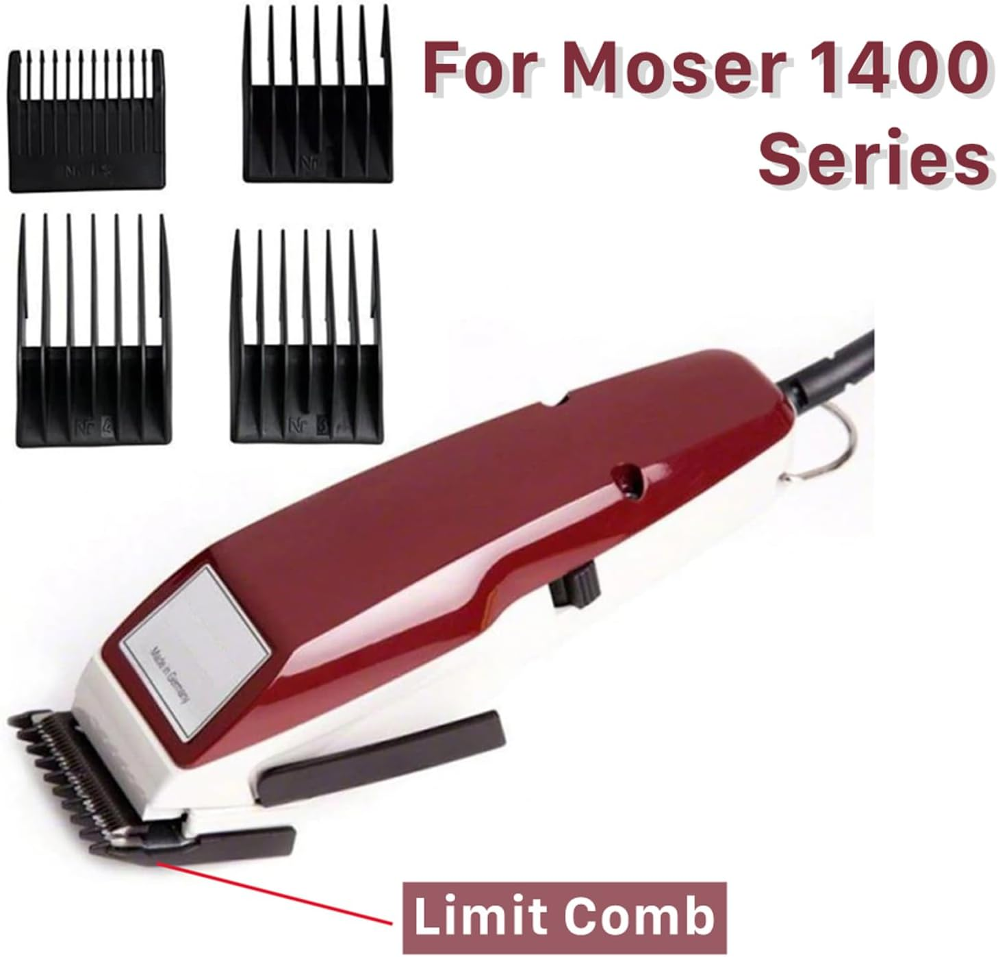 Barber Professional Universal Hair Clipper Limit Comb Replacement Cutting Guide Comb for Moser 1400 Series（4Pcs/Set ） image number 3