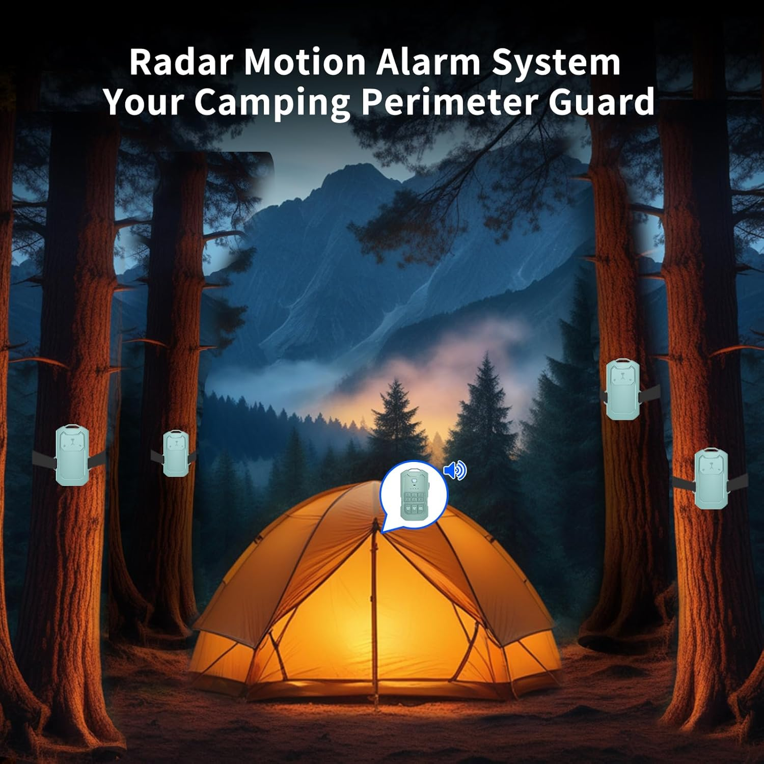Wireless Radar Security System for Camping, RV, and Home &ndash; 1/2 Mile Motion Detection, Driveway Alarm, Rechargeable Battery, IP65 Waterproof, Outdoor Survival Gear Essentials image number 4