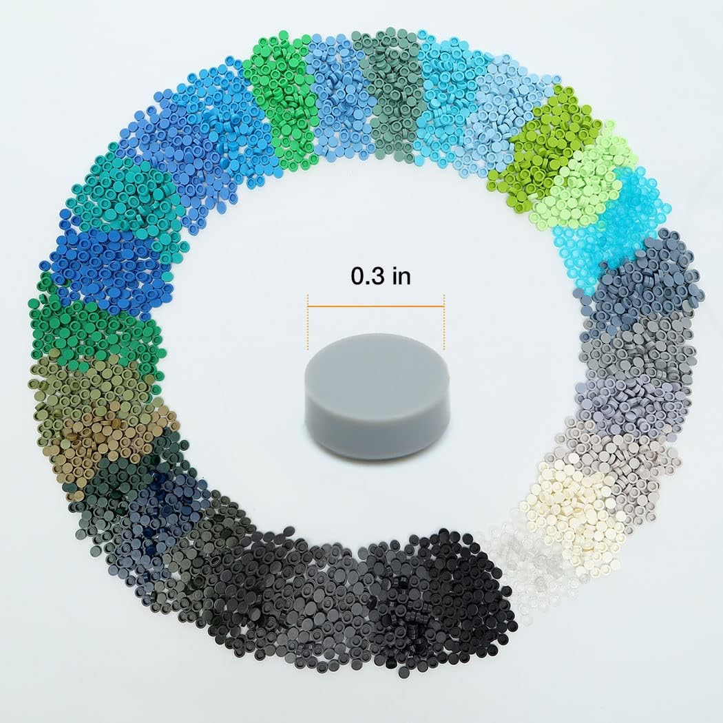 Etarnfly 2800PCS Pixel Bricks, 1X1 round Plates - 28 Colors Building Blocks Parts and Pieces - Pixel Arts Dots Bulk Studs Accessories Kit Compatible with Major Brand 98138, Multicolored 2 image number 1
