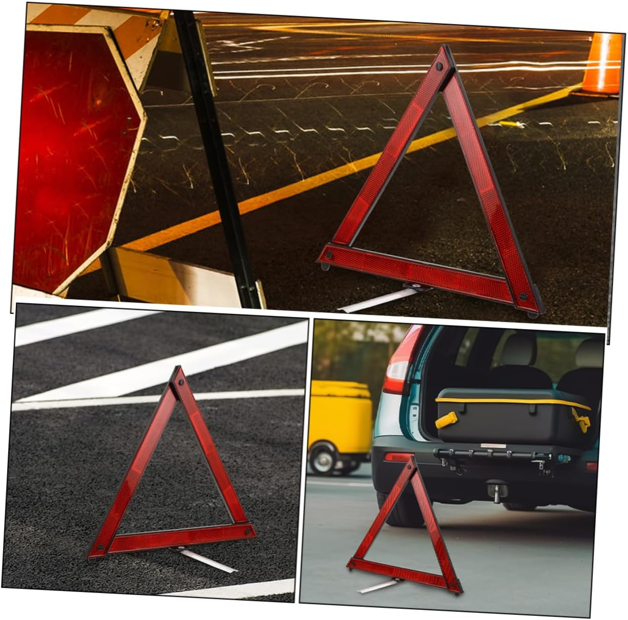 ABOOFAN 5Pcs Reflective Emergency Warning Triangles Foldable Roadside Safety Kit for Vehicles Traffic Safety Equipment for Roadside Assistance and High Visibility Reflective Material image number 5