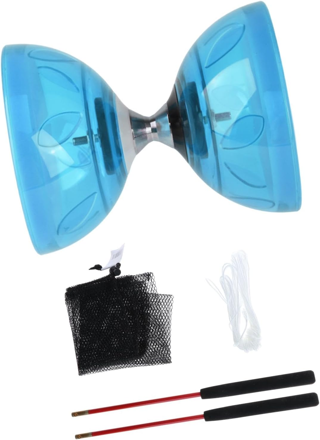 EHJRE Diabolo Toy Set with Sticks and Ropes for Juggling Fun for Kids and Adults, L Red