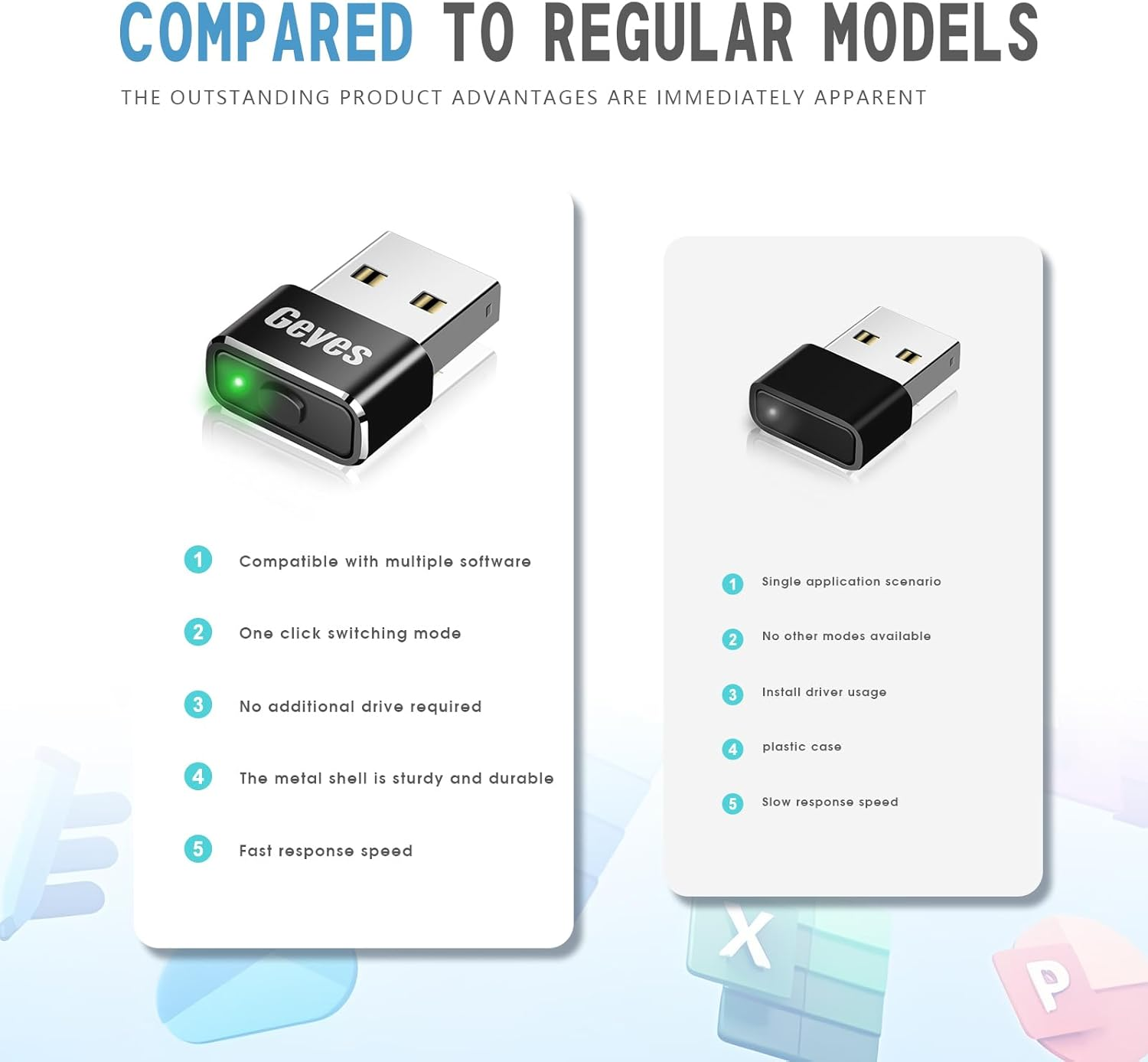 Geyes USB Mouse Jiggler, Undetectable Mouse Mover Device Has Two Swing Modes Jiggle and Multi-Track,Keeps for Computer/Laptop Awake, Driver-Free, Plug-Play，With Switch (Metal Black)