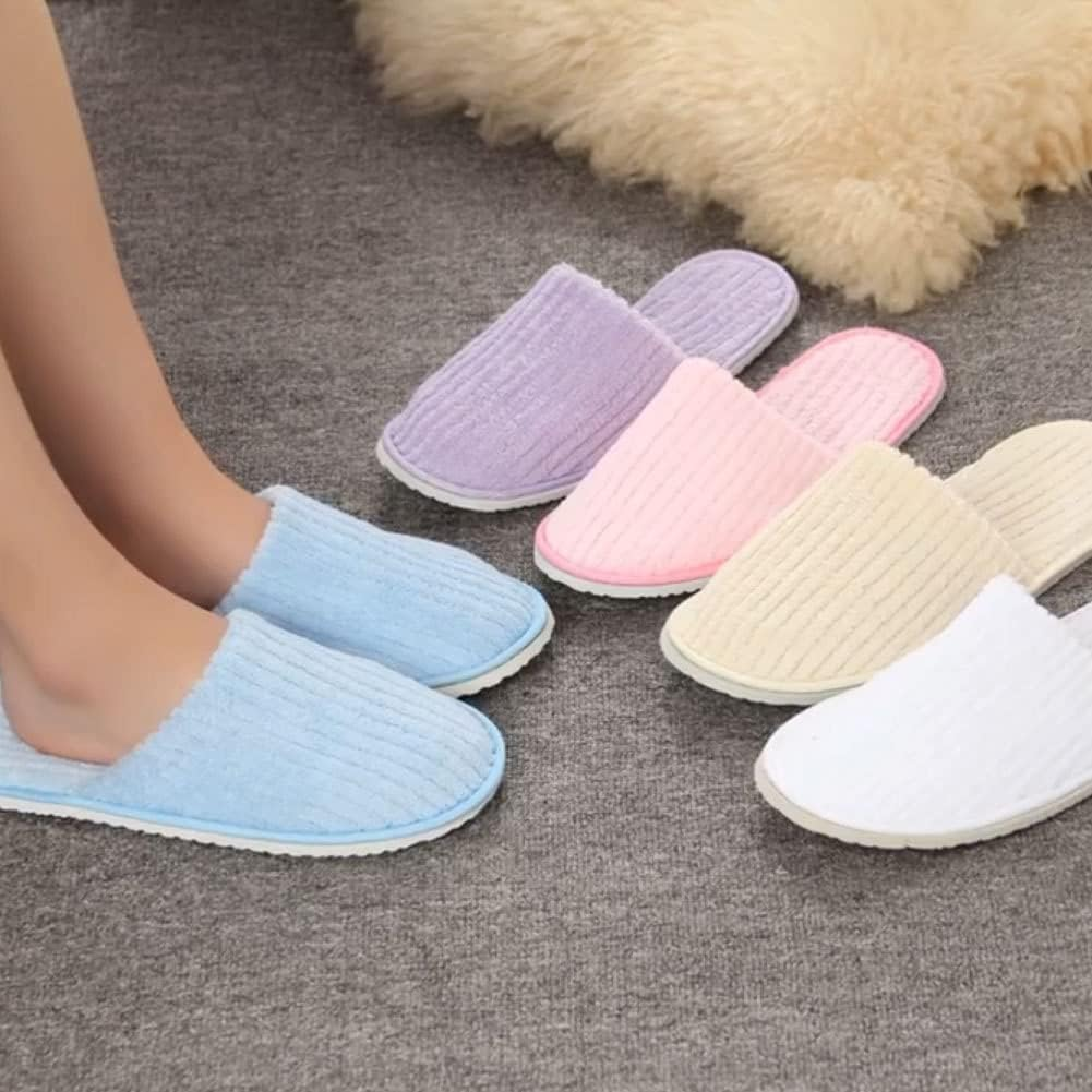 ZALHIN Coral Velvet Hotel Slippers | Unisex Adults Coral Fleece Slippers, Size 38-42 EU, Non-Slip, Washable, Lightweight, Closed Toe, Perfect for Home, Travel, Gift image number 1