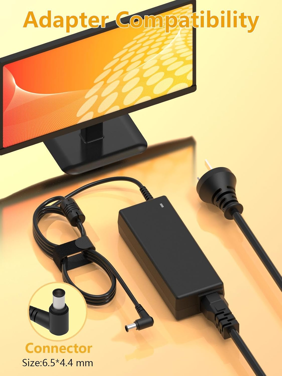 19V Monitor Power Cord AC Adapter Charger for LG Electronics 19" 20" 22" 23" 24" 27" 29" 32" 34" LED LCD Monitor Widescreen HD TV, Replacement Power Supply Compatible with Samsung S19B300NW S19B300 image number 1