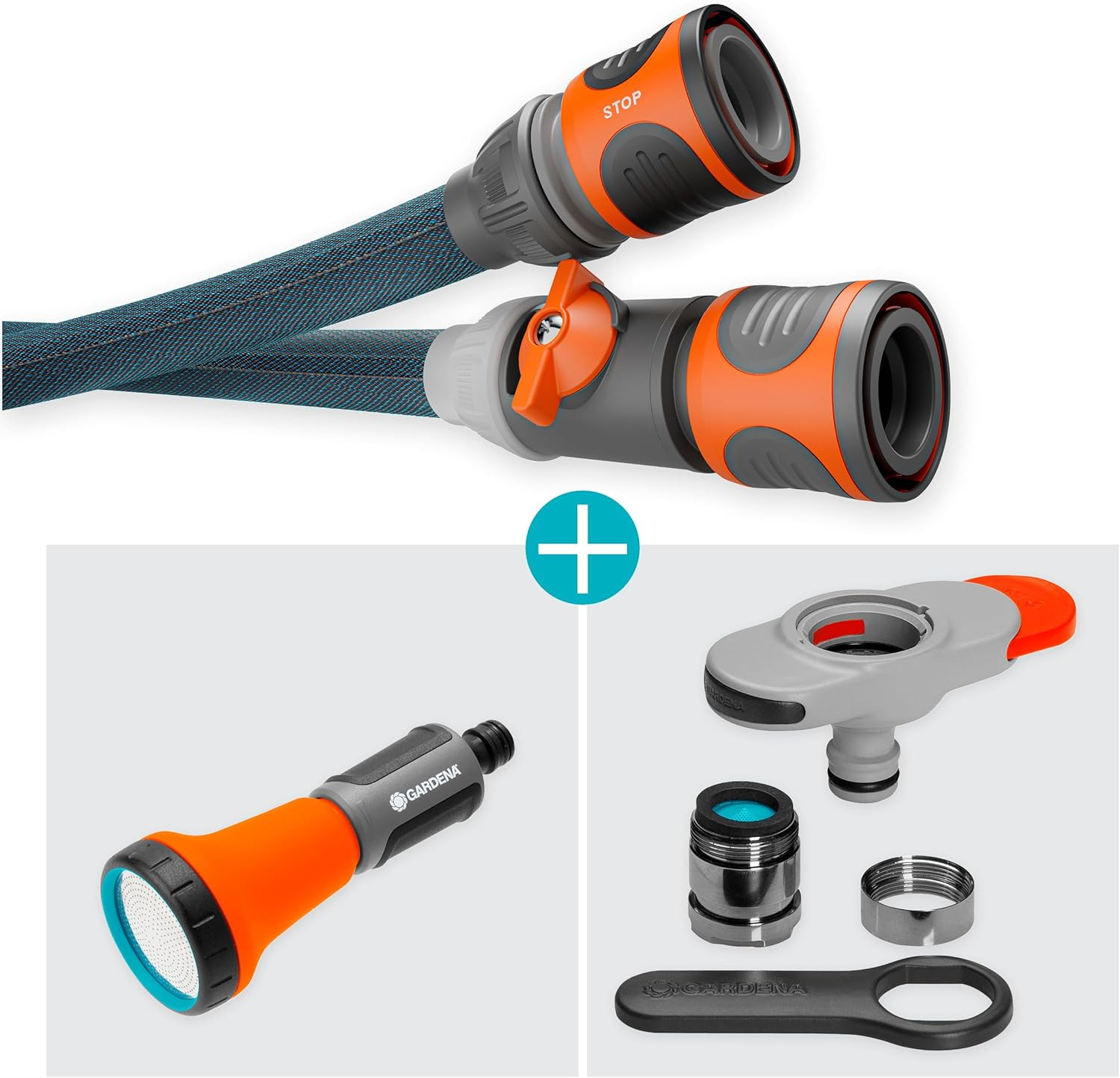 Gardena Liano Xtreme 1/2 Inch, 10M + Indoor Adapter: Extremely Robust Textile Garden Hose, for Indoor Water Taps, with PVC Inner Tube, Lightweight, Weather-Resistant (18490-20) image number 4