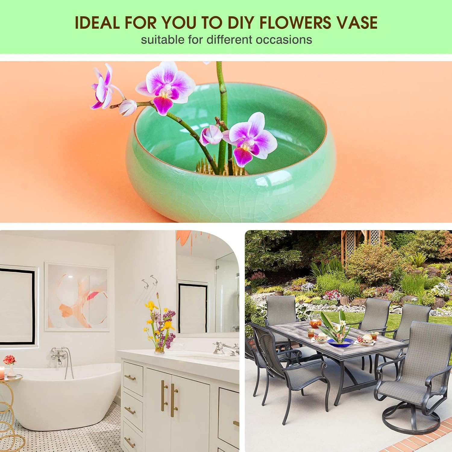 12Pcs Kenzan Ikebana Flower Frogs, Japanese Mini Kenzan Pin Frog 23Mm/0.9Inch Diameter Floral Ikebana Flower Arranger Pin Holder for Small Vase