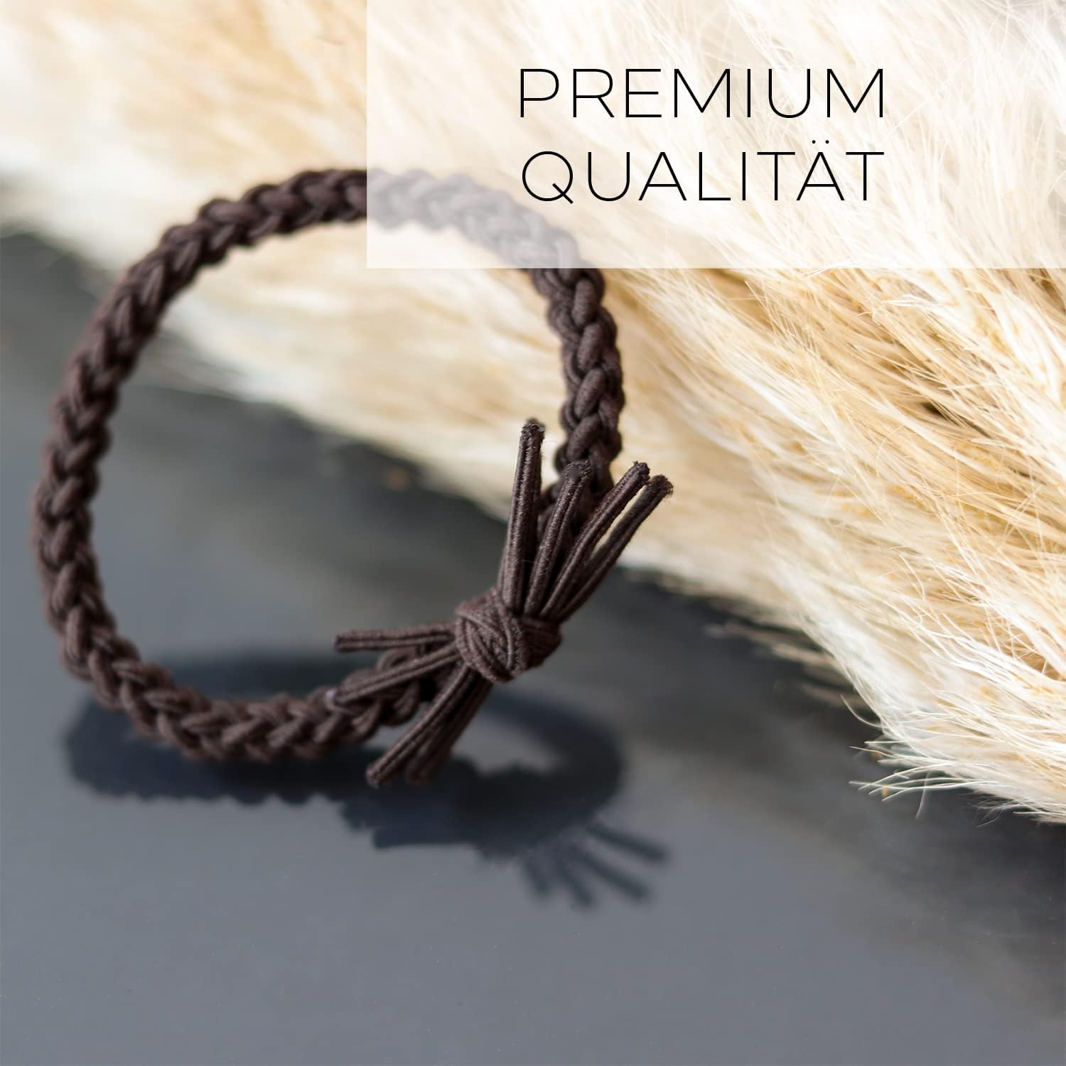 Reskthetic&reg; Hair Scrunchie - High-Quality Braided Hair Bobbles with Perfect Hold, Extremely Tear-Resistant Braid Elastics, Comfortable to the Hair (Brown) image number 4