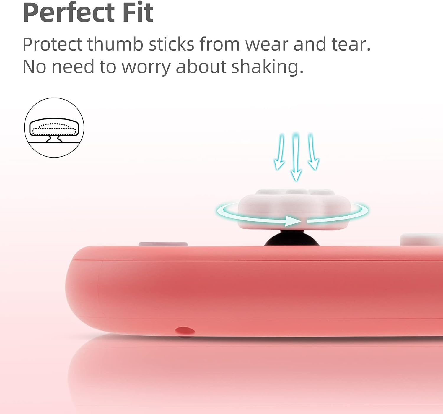 Geekshare Cat Paw Shape Thumb Grip Caps,Compatible with Switch/Oled/Switch Lite,Soft Silicone Joystick Cover, 4PICS (Sesame Grey) image number 6