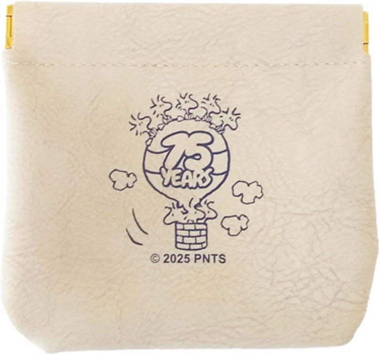 Snoopy Mini Pouch, Spring Mouth, Trinket Case, Lip Cream, Wireless Earphone Case, Eye Drop, Small Storage, Cute, Character, Snoopy & Japanese Style, 75Th Anniversary Logo, Ivory, 4.3 Inches (11 Cm) image number 4