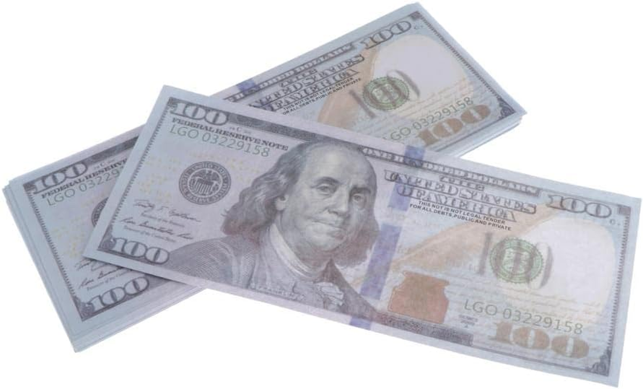 Eigell 50Pcs US 100 Play Bills - Paper Bills - Looks like Money - Teach, Counting and Math with Play Money New image number 6