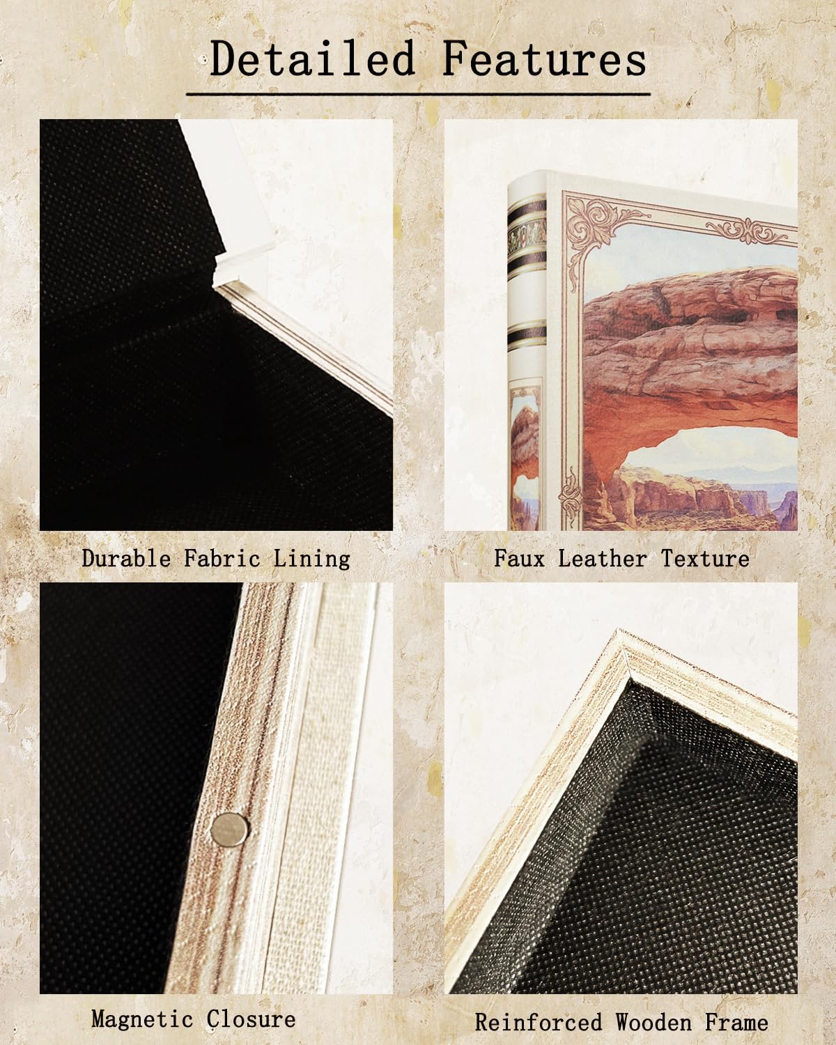 Decorative Wooden Book Box - Vintage Faux Book Boxes with National Park Design, Secret Storage with Magnetic Closure, Leather Cover, Perfect for Home Office Bookshelf (1 X Canyonlands) image number 1