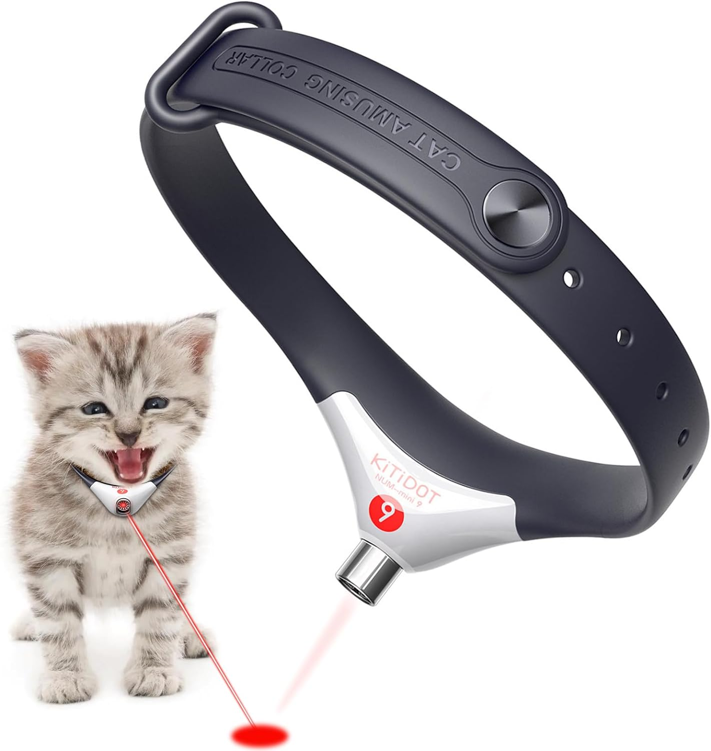 Rechargeable Interactive Laser Collar Toy for Indoor Cats Kittens,Adjustabl Electric Cat Collar Smart Toy,Pets Cats Exercise Toy with LED Lights image number 4