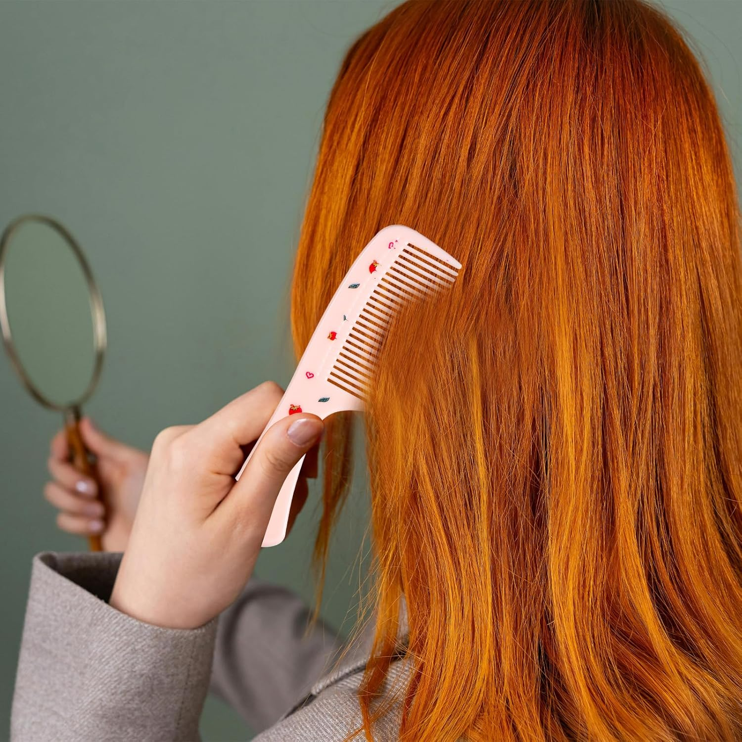 2Pcs Cute Hair Comb Set, Pink Strawberry Comb Fine Tooth Comb and Rat Tail Comb Toddler Hair Comb Small Girl Comb Plastic Mini Kids Comb for Women Girls Children All Hair Types image number 6