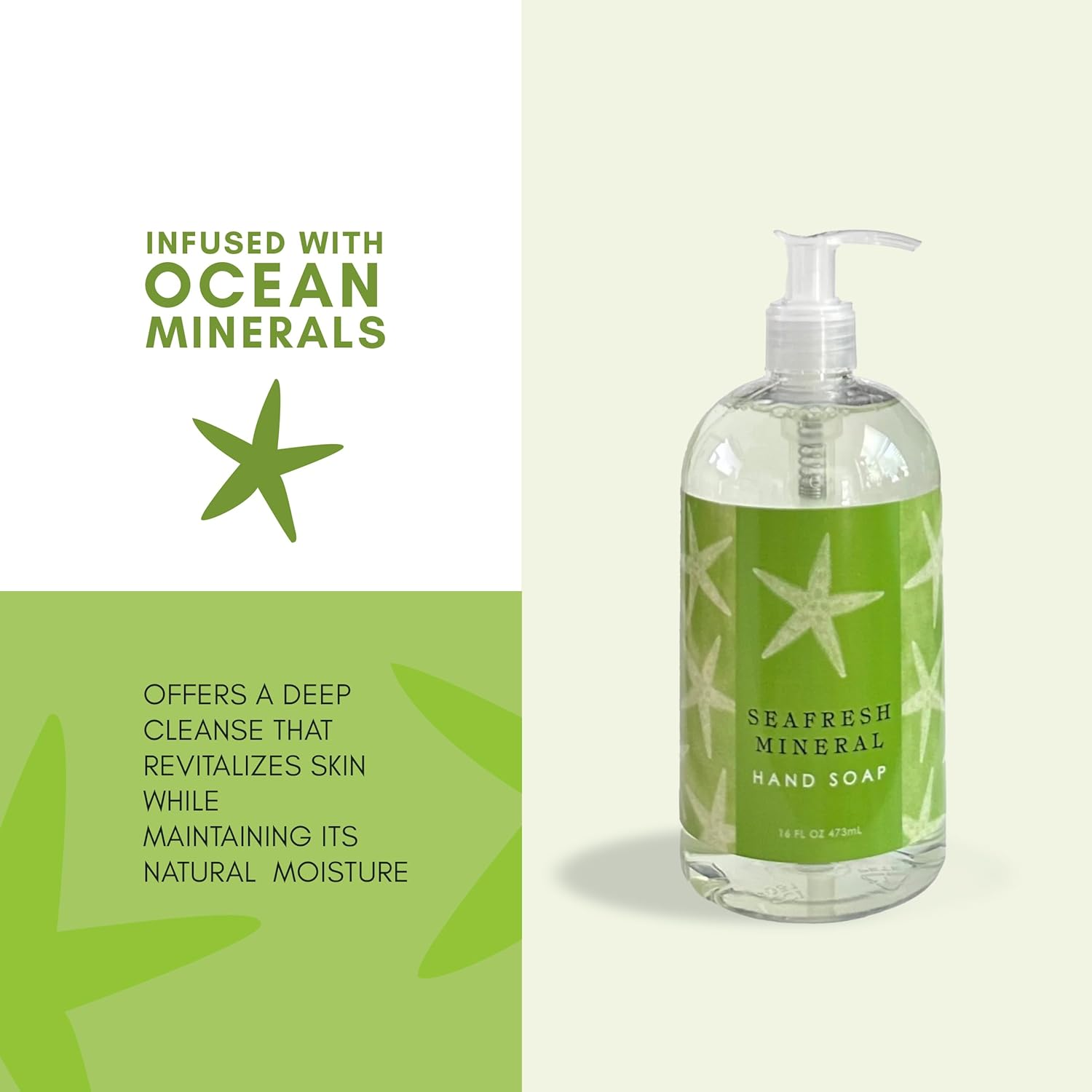 Greenwich Bay SEAFRESH MINERAL Shea Butter Hand Soap Enriched with Ocean Minerals, Cocoa Butter and Grapeseed Oil 16 Oz image number 1