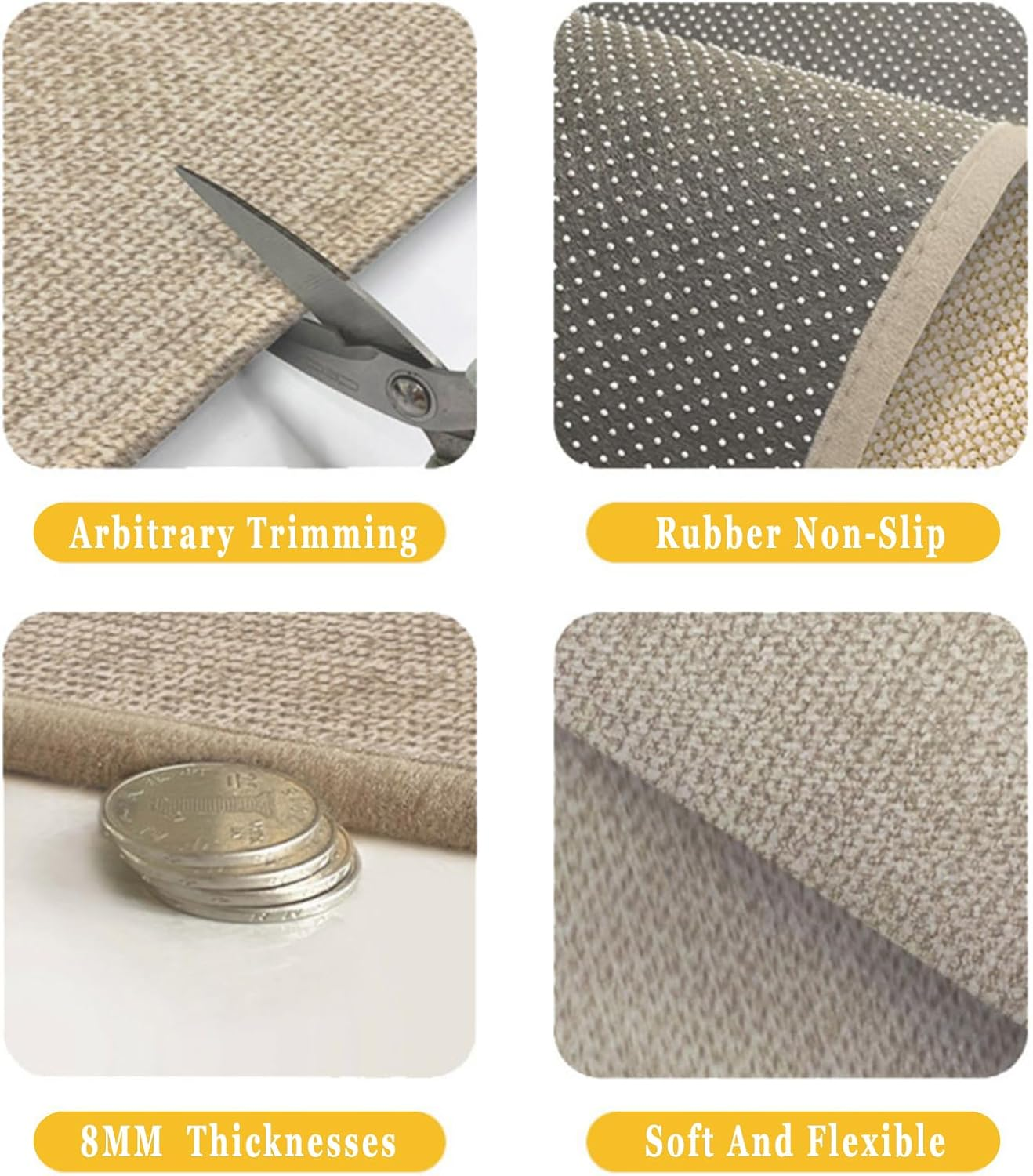 Office Chair Mat for Carpet and Hardwood Floors, 120X80Cm, Oversized Non-Slip Computer Desk and Chair Protector, Multi-Purpose Floor Protector for Home Office image number 2