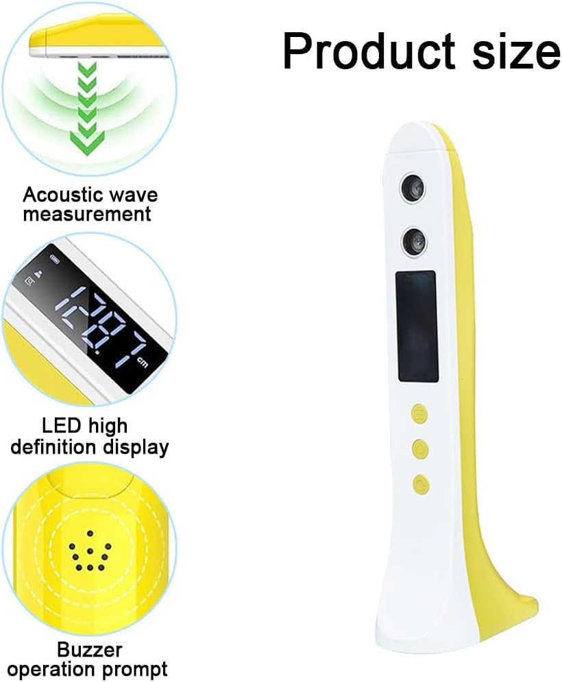 TOMVAES Ultrasonic Height Measuring Stadiometer,Portable Handheld Cordless Height Measurement Device Height Measurement Growth Chart,For Children and Adults with Temperature Display Decor