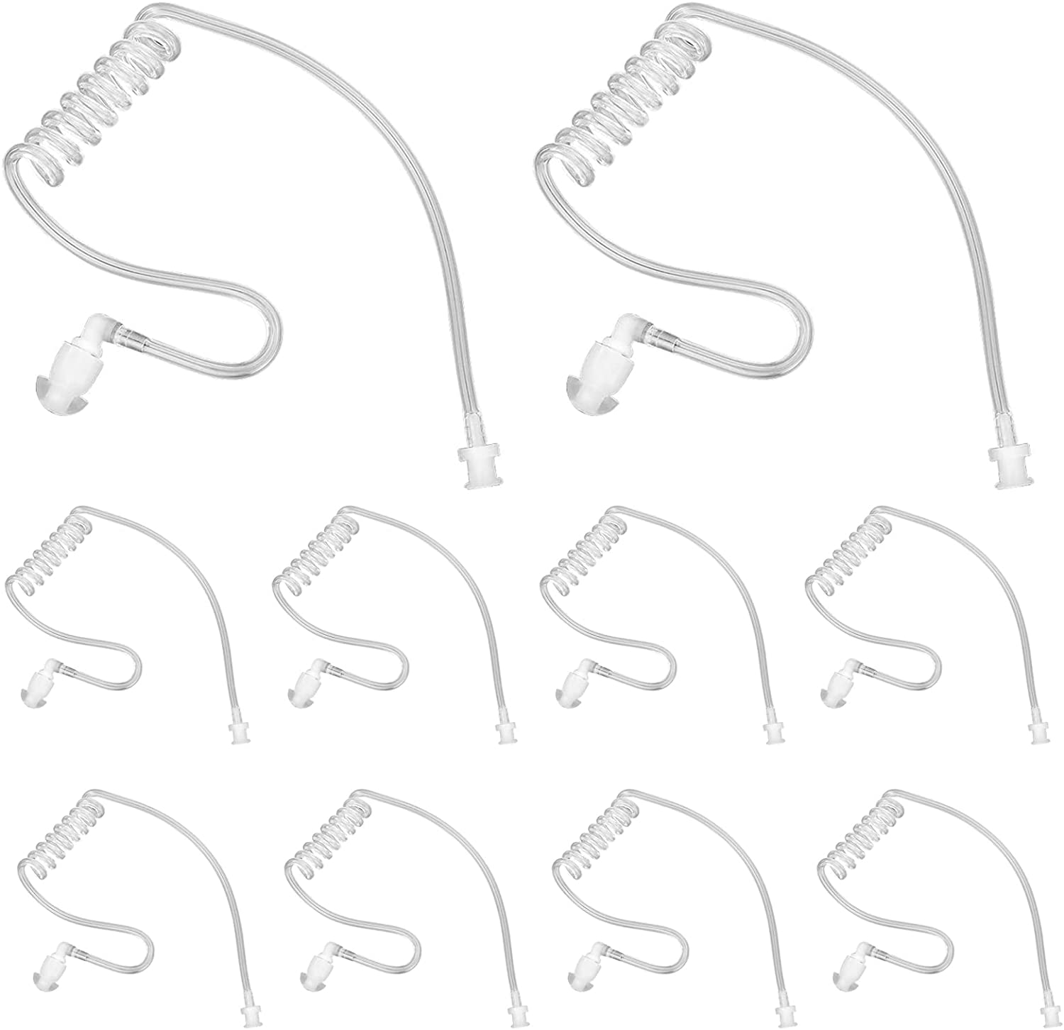 20-Pack Replacement Acoustic Coil Tube Walkie Talkie Earpieces for Baofeng Motorola Kenwood Retevis Midland Two Way Radios Headset Secret Spy Game Earpiece
