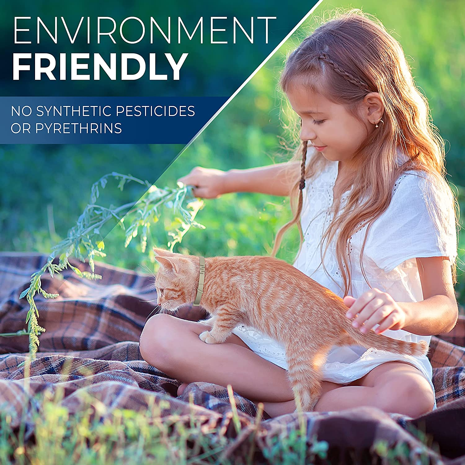 Fly-Bye Flea Collar for Cats - Flea and Tick Treatment - Cat Flea Collars - Tick Collars for Cats - anti Flea Cat Collar - 12 Months Protection - Adjustable, One Size Fits All - Grey image number 1