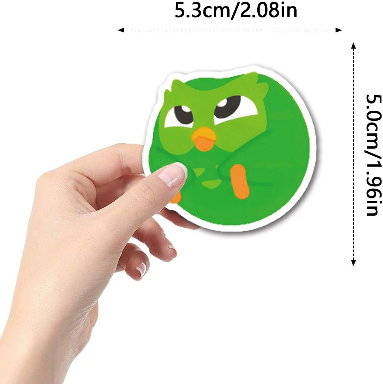 50 Pieces Duolingo Owl Stickers for Water Bottle|Vinyl Waterproof Decals for Laptop Skateboard Phone Car Decals for Teens Adults for Party Favors Supplies Decor (Cartoon Language Practice Stickers) image number 2