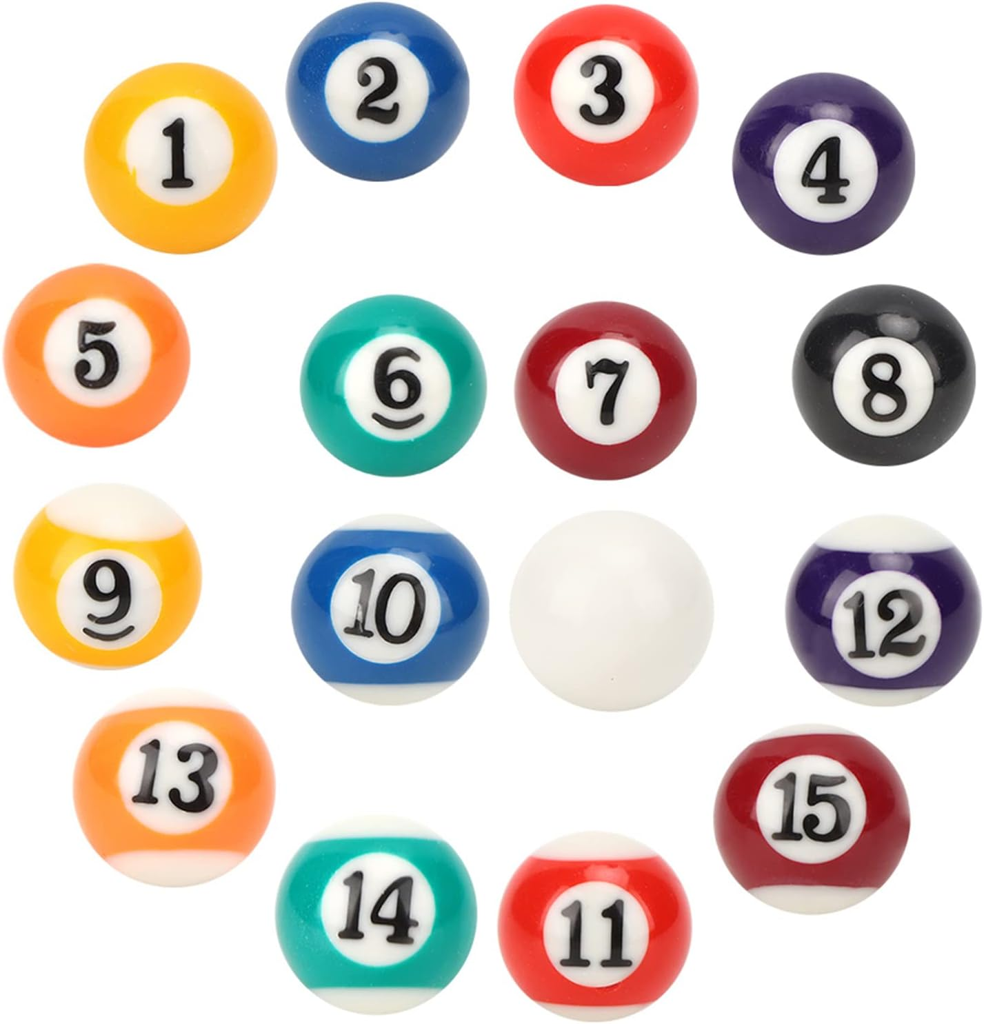 16PCS Pool Cue Training Ball, Eco‑Friendly Resin Mini 2.5CM Children Billiard Ball Toy Pool Table Accesssory, Pool Table Accesssory Billiards for Game Rooms Recreation