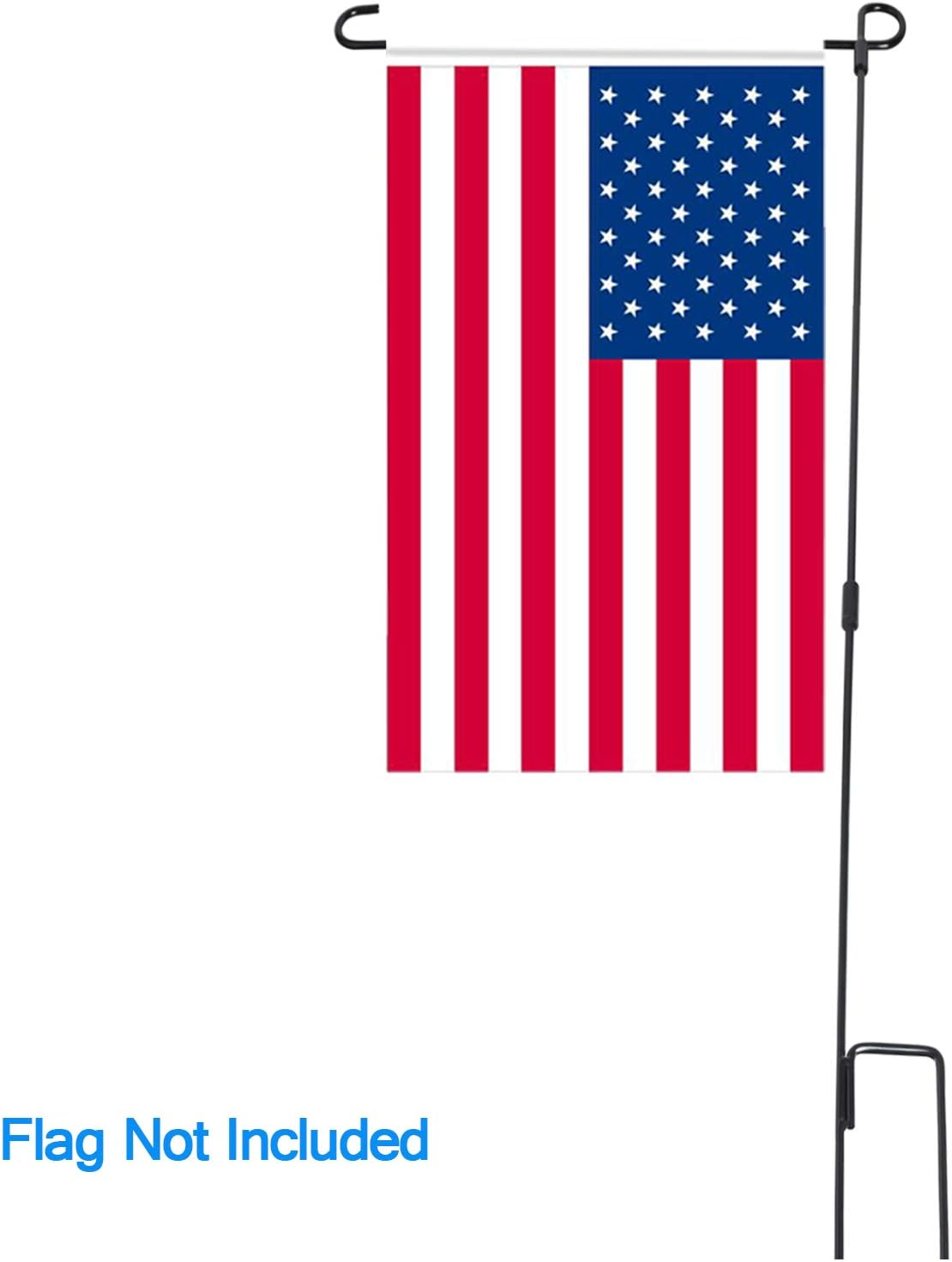 HOOSUN Garden Flag Stand Premium Garden Flag Pole Holder Metal Wrought Iron Powder-Coated Weather-Proof Paint 36.5 H X 16.5 W (3 Piece Set Black) (2 Pack) (2-Pack) image number 3