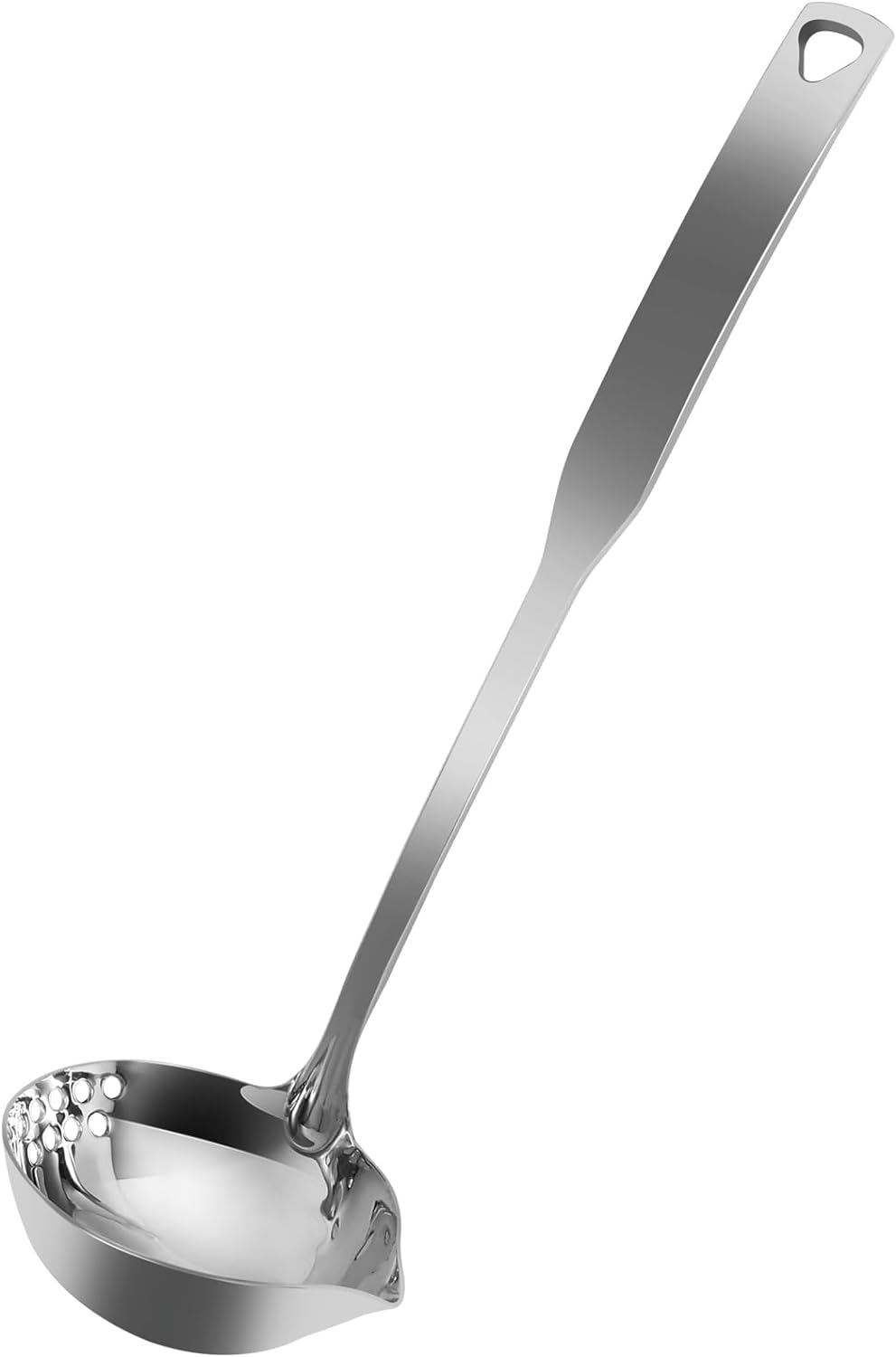 Synpinya Stainless Steel Ladles with Pouring Lip, Serving Soup Ladle, Skimmer Slotted Spoon, Strainer Oil Colander, Canning Ladle Pouring Rim image number 4