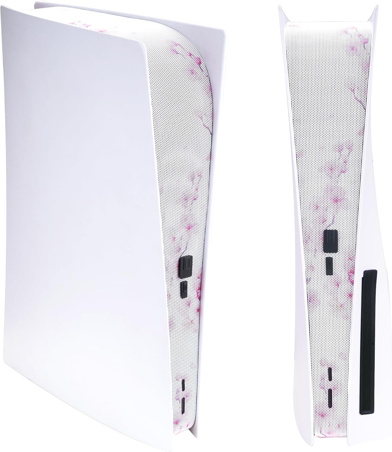 Playvital Dust Filter and Port Plug Set for Ps5 Disc & Digital Console Breathable Anti-Dust Cover Net with 12 Silicone Plugs, Easy-Install Dust Proof Kit for Ps5 Accessory-The Great Wave off Kanagawa