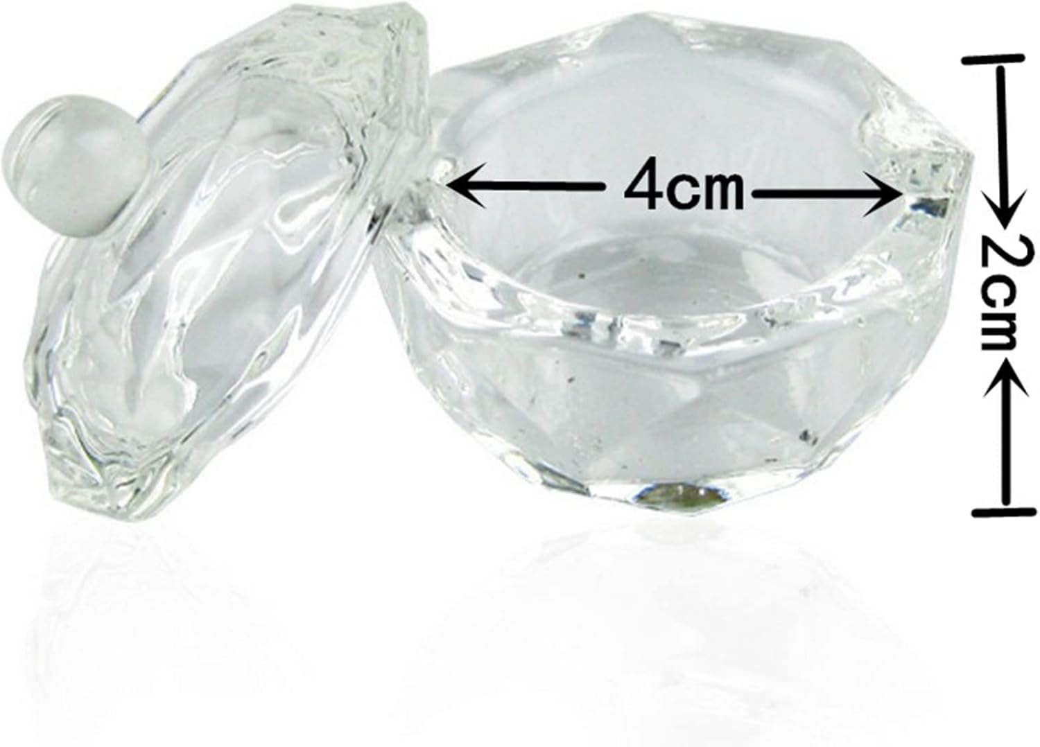 Acrylic Liquid Powder Dappen Dish Bowl with Lid Crystal Glass Cup Nail Art Tool for Manicure Care Nail Treatment ALKOY image number 2