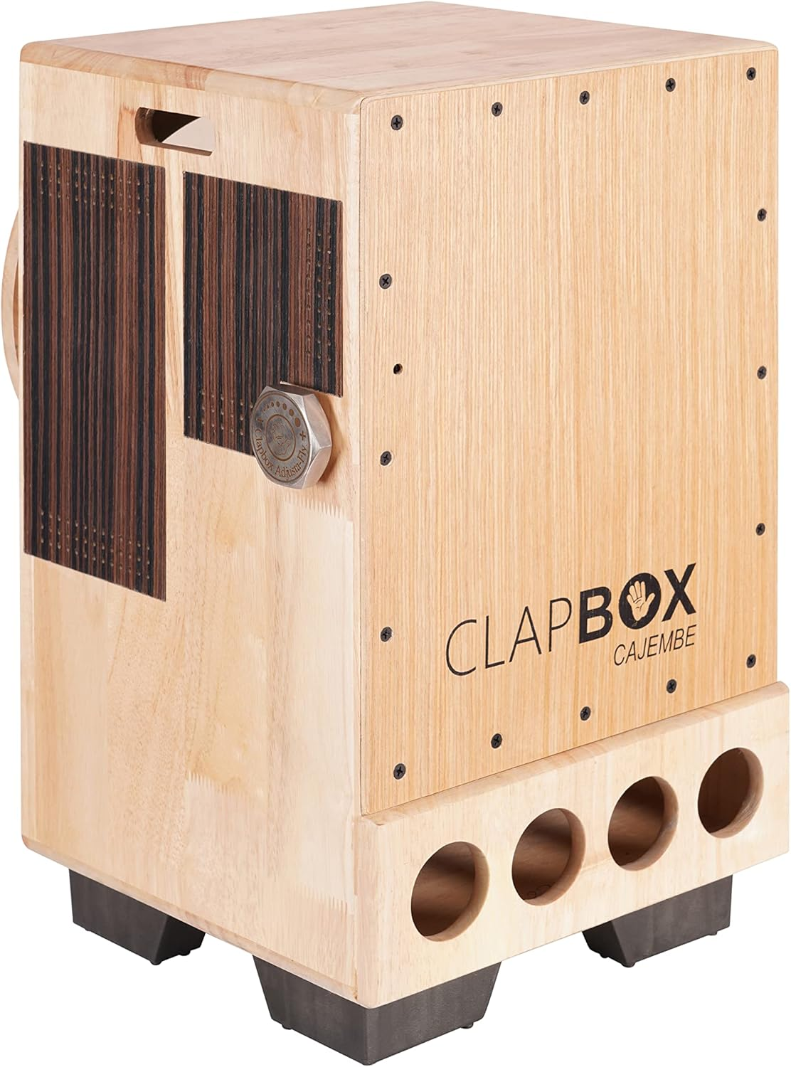 Clapbox Cajon Drum Birch Wood (Full Size) - NOT MADE in CHINA - 3-In-1 - Cajon + Bongo + Darbuka | Most Popular Percussion Brand Online (Natural, Cajembe)