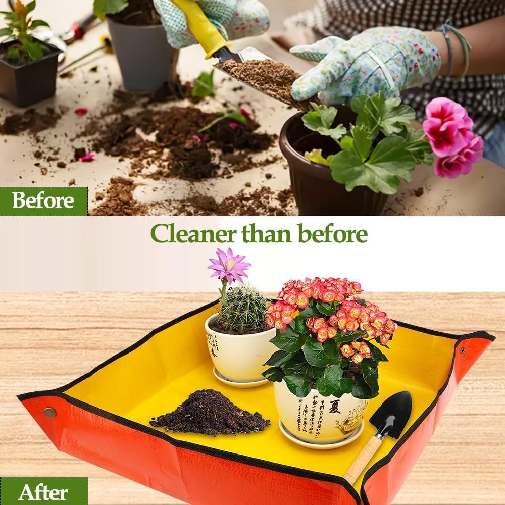 Repotting Mat for Indoor 26 * 26 Inch Plants Potting Mat Garden Tool Set Gardening Gifts Indoor Plant Tools Plant Mats for Repotting Garden Supplies Gardening Set Indoor Gardening System 2Pcs