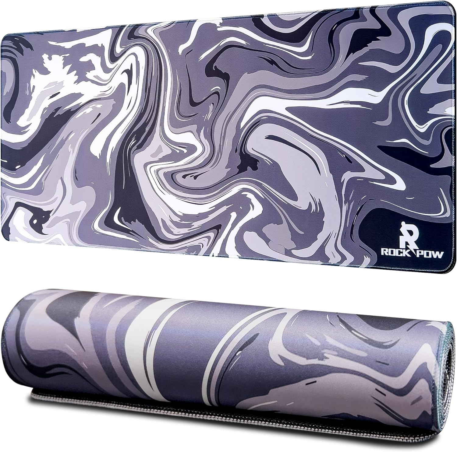 ROCK POW Large Gaming Mouse Pad XXL with Stitched Edges, Extended Gaming Mousepad, Waterproof Keyboard Pad, Anti-Slip Surface Computer Desk Mat, Forest, 31.5X11.8In (80X30Cm)