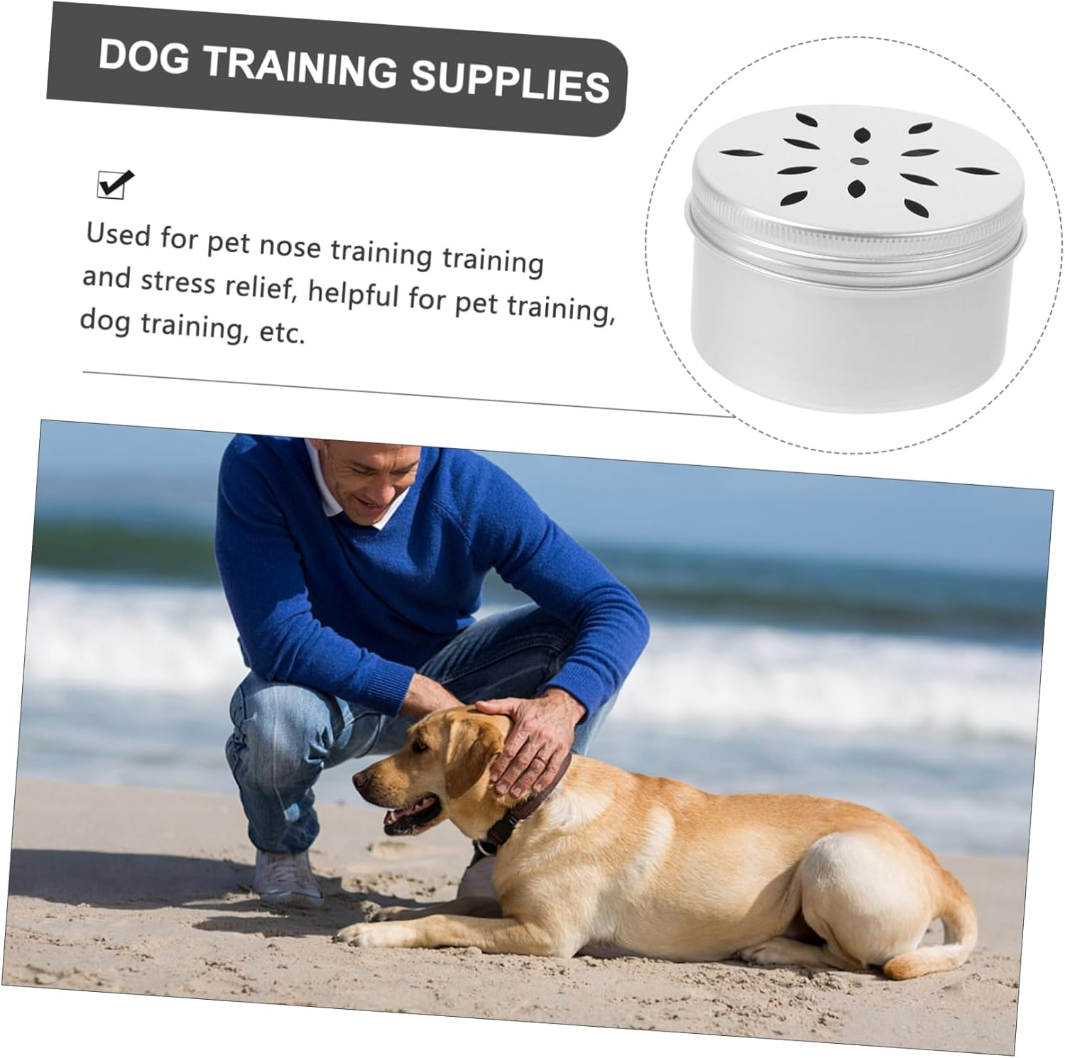 WOONEKY Pack of 10 Dog Training Containers for Dog Food, Metal Container with Lid, Puppy Dog Odour Sniffing Box, Odour Training Case, Dog Training Box, Aromatherapy, Puppy Work image number 6
