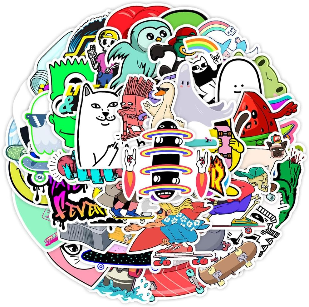 Pack of 50 Harley Motorcycle Stickers for Water Bottles Mobile Phone Case Tour Luggage Helmet Boot Car Bumper Planner Bicycle Protective Helmet Vinyl Motor Brands Stickers for Teenagers Men Adults