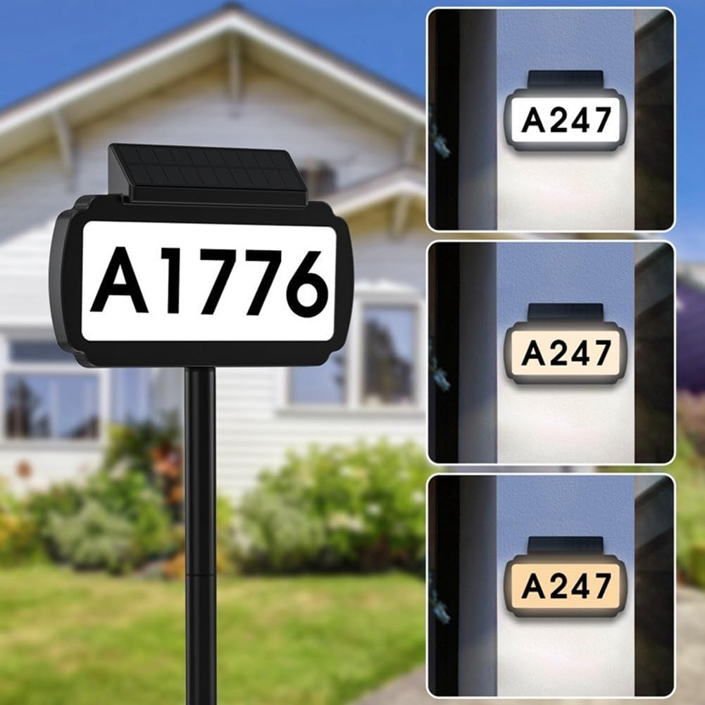 Suesacy Solar House Number Light House Address Digital Illuminated for Home Garden Door ABS+PC image number 5