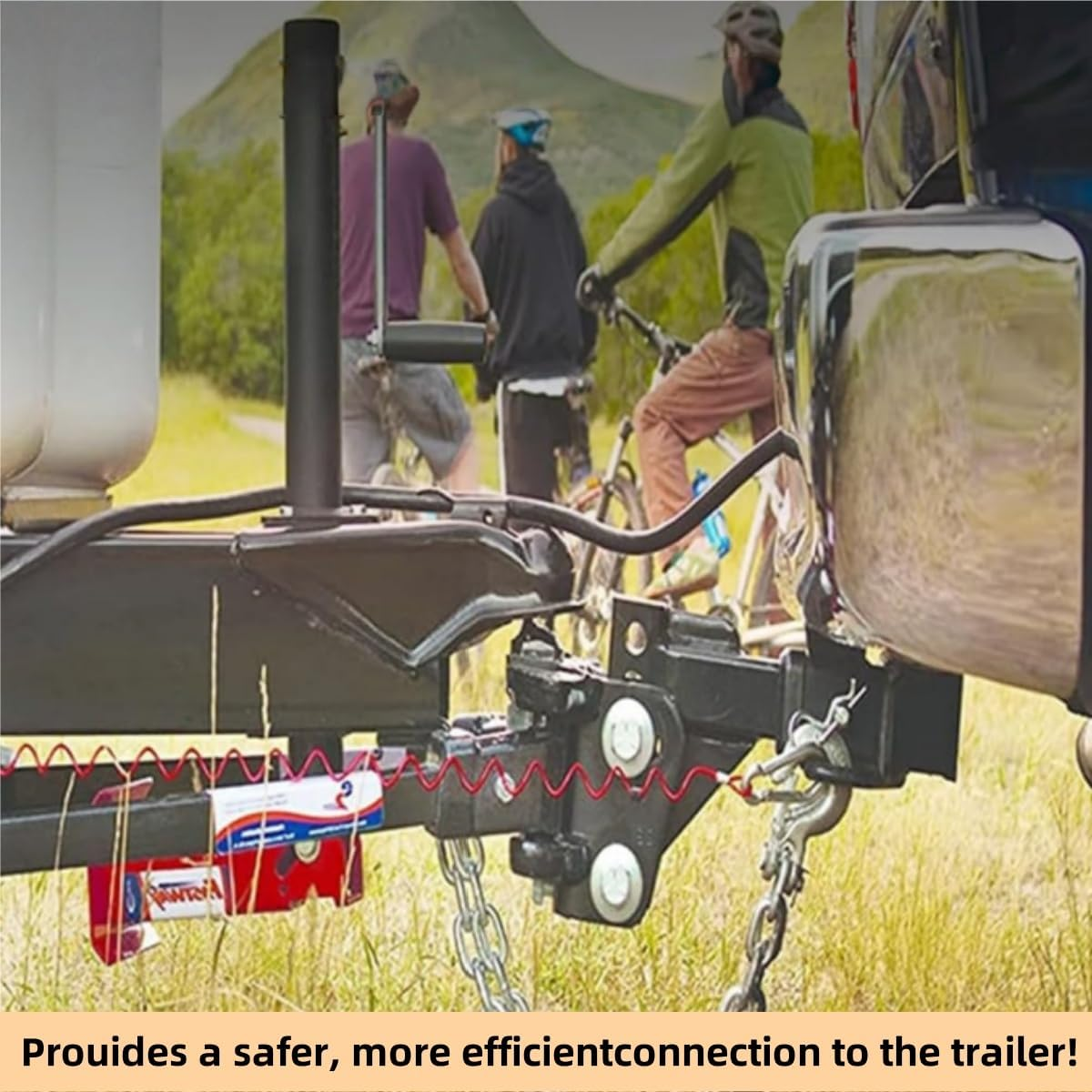 6 Ft Breakaway Trailer Cable, Trailer Brake Safety Cable Spring Towing Coiled Wire, for RV Trailer Emergency image number 5