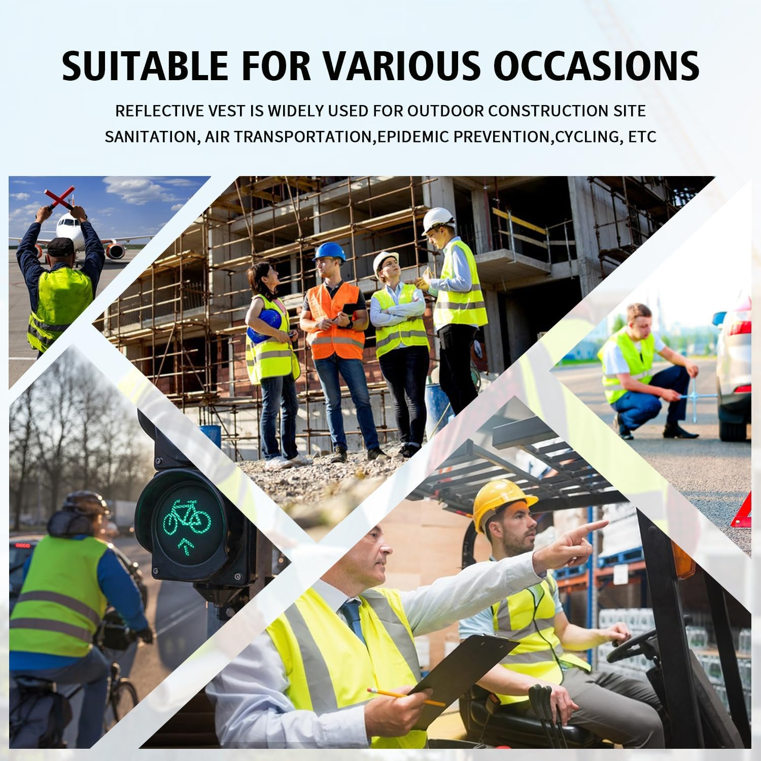 YUANVEST Hi Vis Vests for Men Women 5 Pockets,High Visibility Reflective Safety Security Vest,2-Inch Reflective Strip High Visibility Vest,Meets ANSI/ISEA Standards image number 2