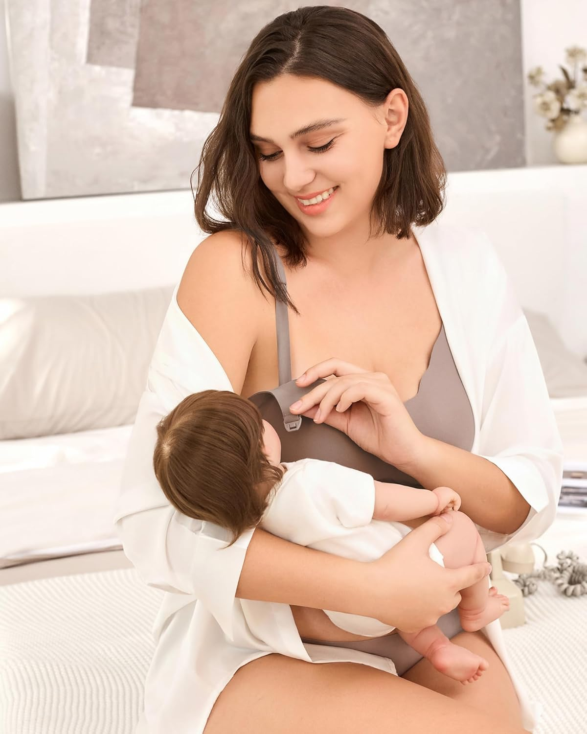 Wireless Nursing Bras for Breastfeeding, Seamless Maternity Bras Pregnancy Bralette No Underwire image number 5