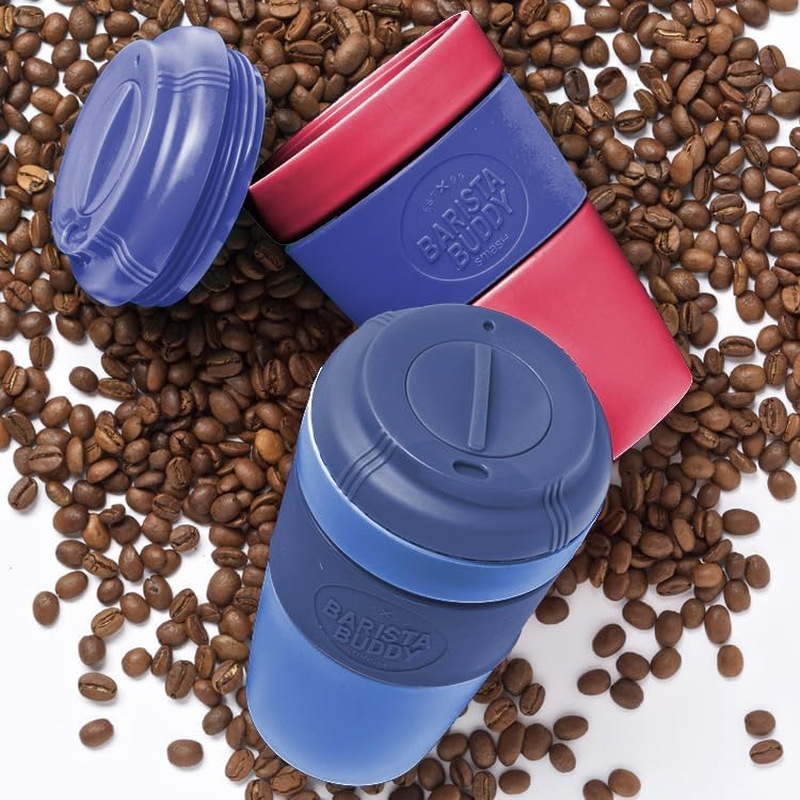 Smash Barista Buddy Reusable Coffee Cup 390Ml Blue - Grey image number 4