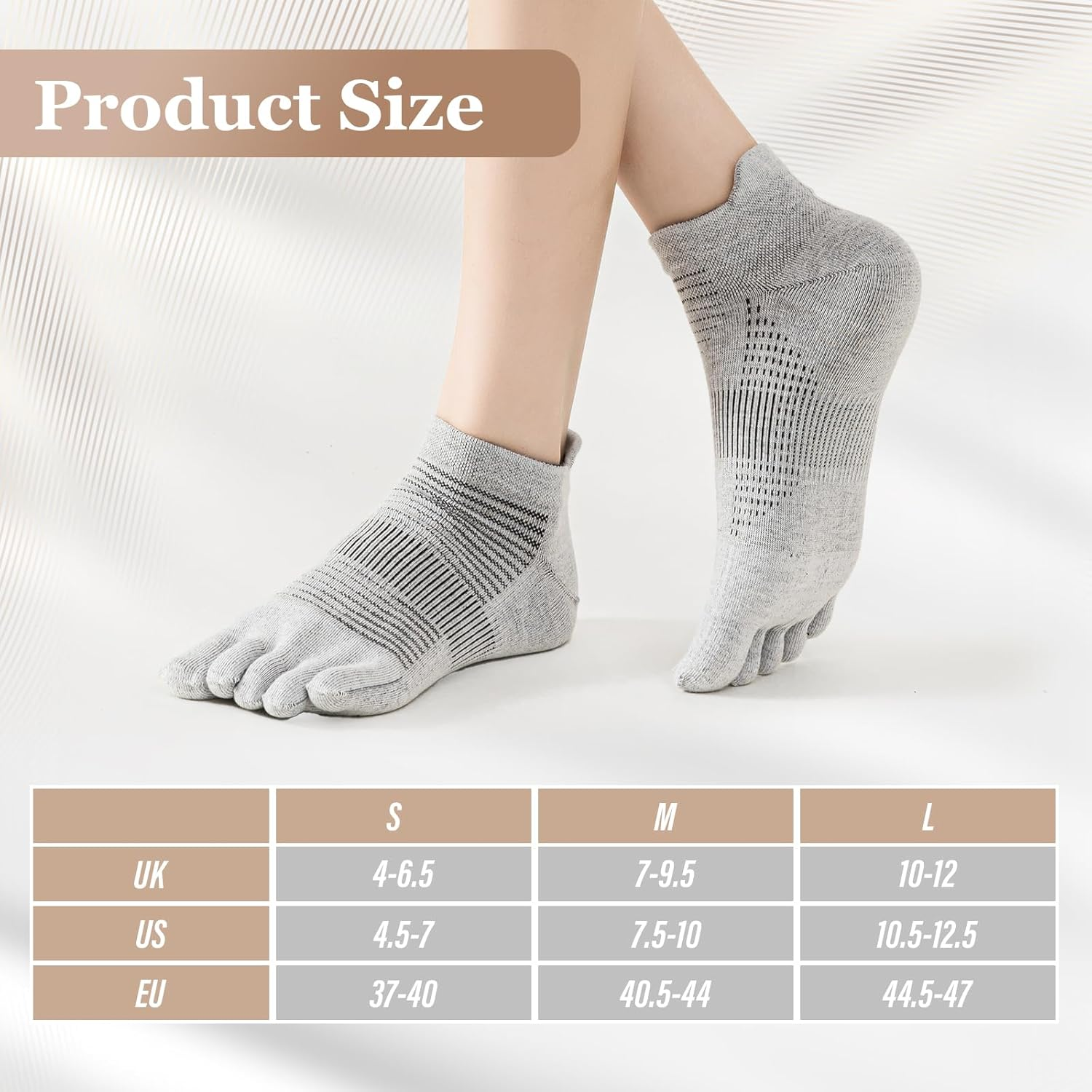 Viiotu 3 Pairs Toe Socks for Women Men,Coolmax Five Finger Running Socks,High Performance Athletic Toe Socks No Show image number 6