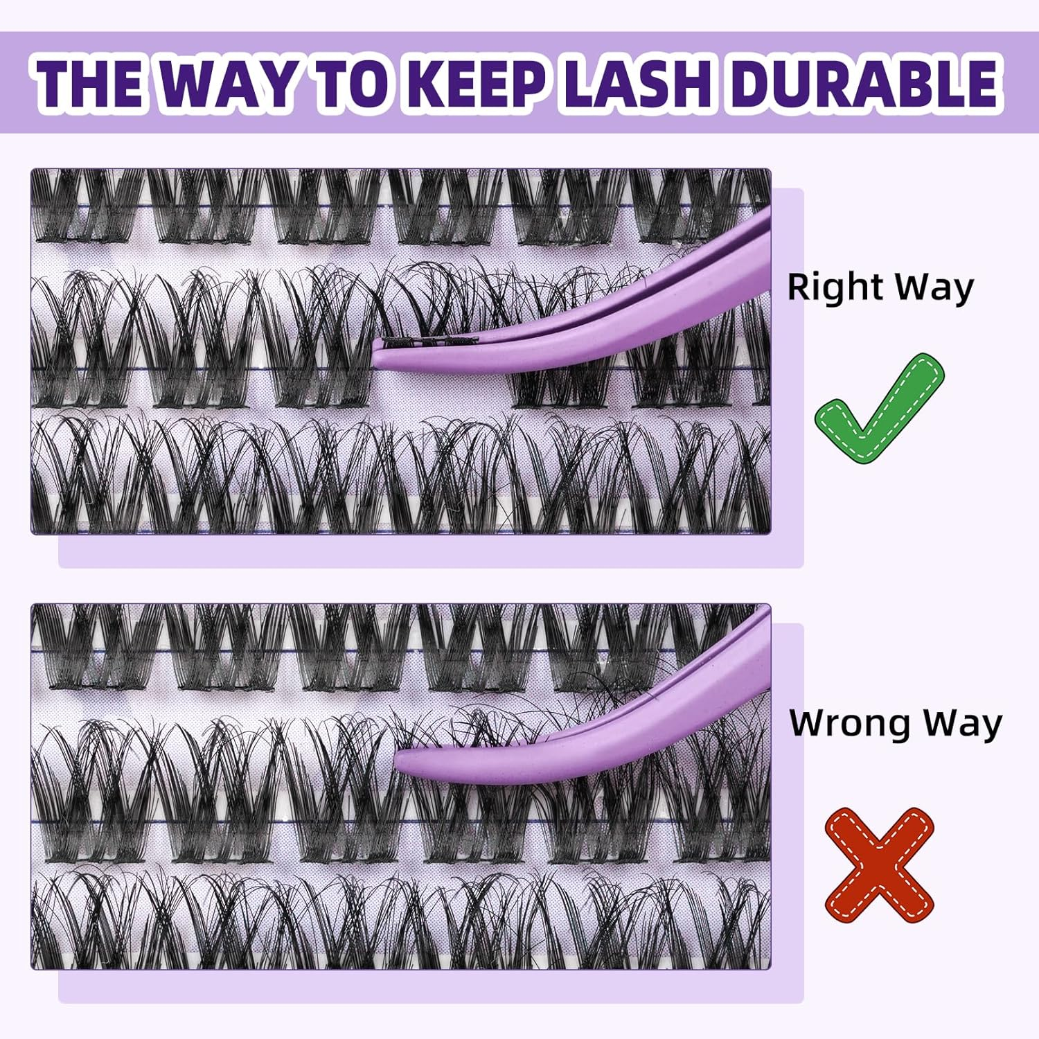 B&QLASH Lash Clusters Kit 144PCS Wispy Lash Extension Kit 9-16Mm Soft Natural with Cluster Glue and Lash Tweezer D Curl Pesta&ntilde;as Postizas Naturales (Kit,Natural 02-9-16MIX) image number 3