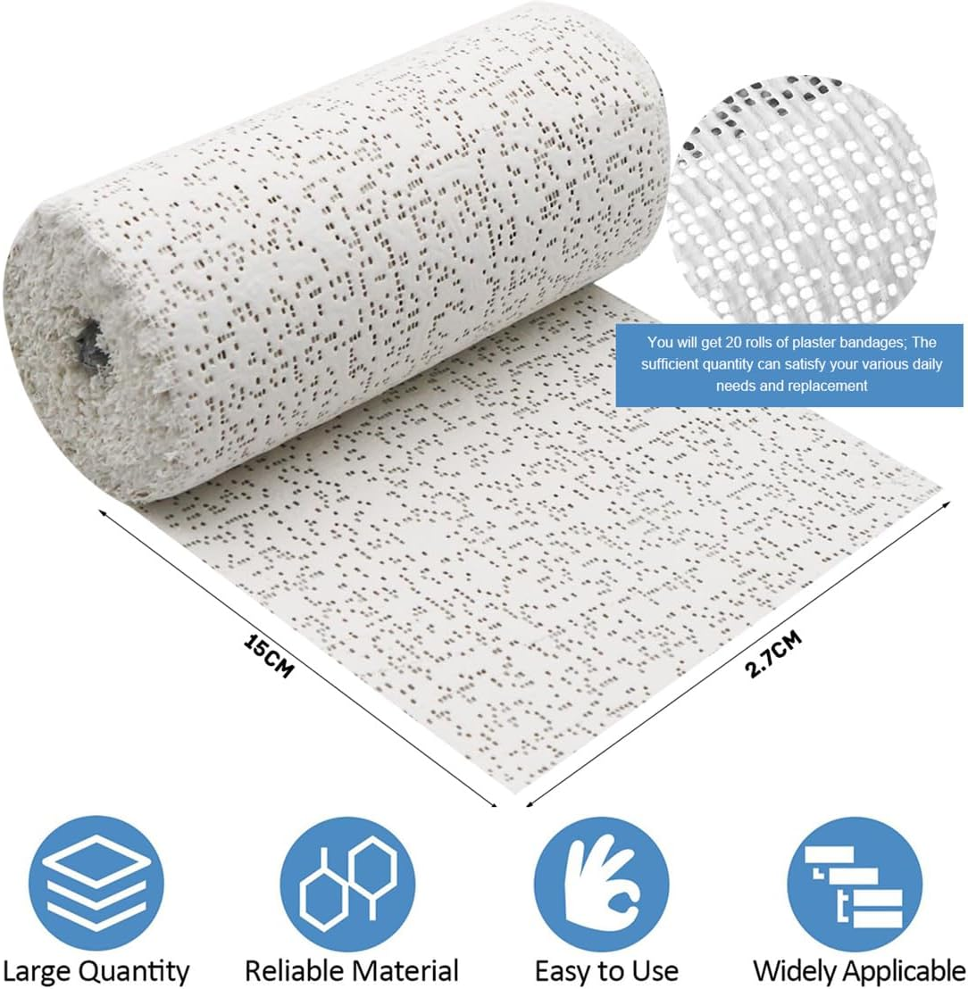 Plaster Cloth Gauze Plaster Bandage Roll Pack of 6 White Bandages Wrap Belly Casting Kit for Body Casts Craft Projects Mask Making Scenery Molds, 6 Inch X 106 Inch image number 6