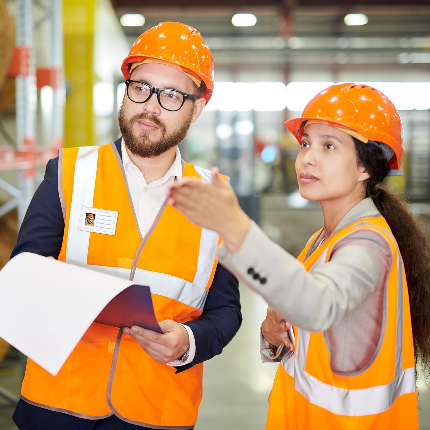 UPAUS 50PCS Pin Style Name Badge Holders, 9X5.6Cm Transparent Name Tags with Clip and Pin, Clear Plastic Name Tag Holder, Horizontal Id Card Holders for Meeting Seminar Show Event and Conference image number 2