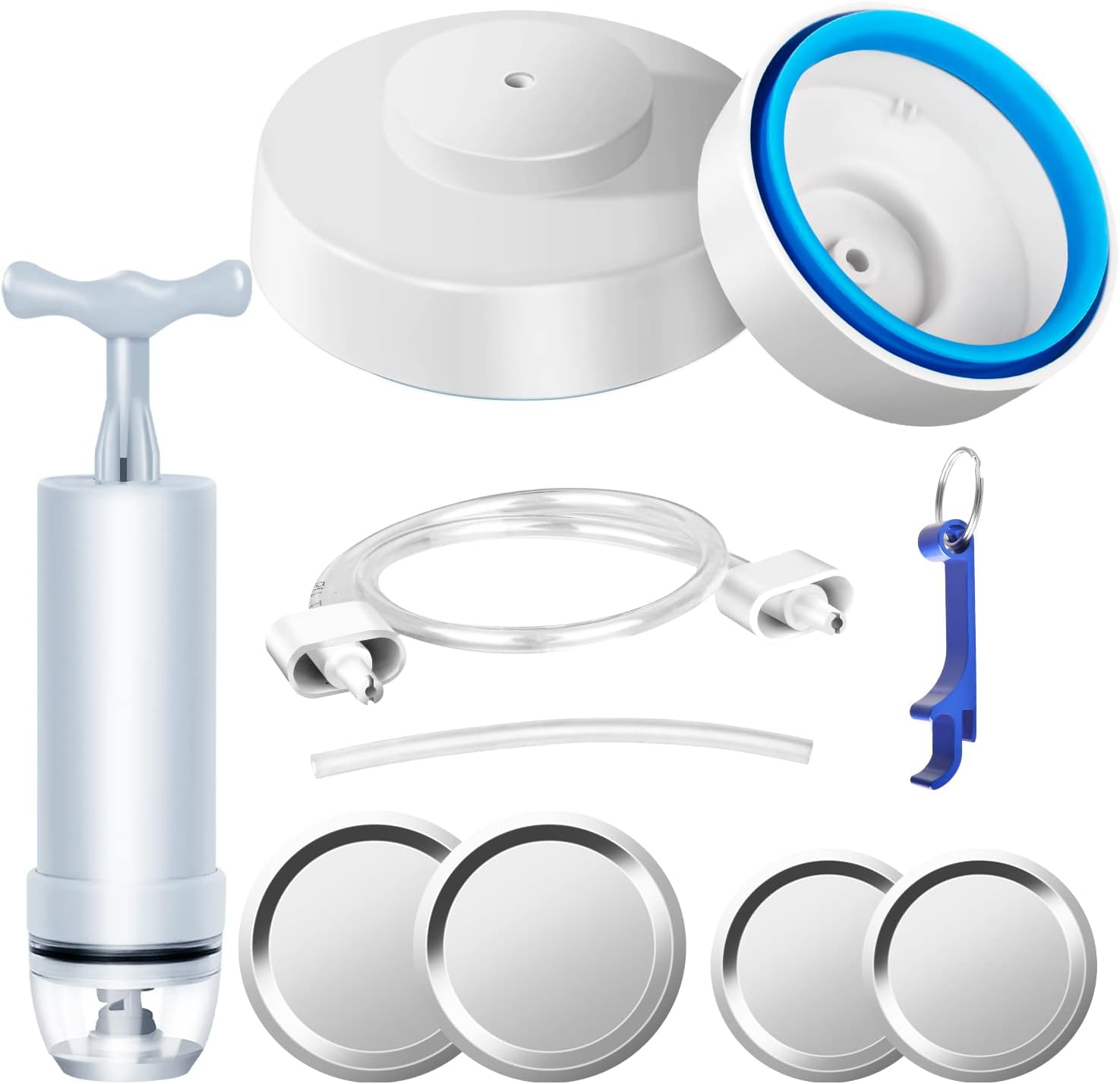 RECAT Mason Jar Vacuum Sealer Kit for Foodsaver with Accessory Hose for Wide and Regular Mouth Jars, Manual Portable Pump and Lid Opener