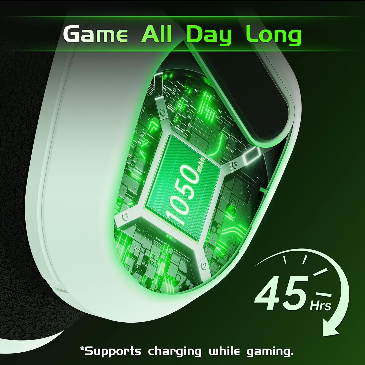 2.4Ghz Wireless Gaming Headsets for PS5, PS4, PC, Switch - Bluetooth 5.3 Gaming Headphones with Noise Canceling Mic, 7.1 Surround Sound, 70H Battery, Blackwhite