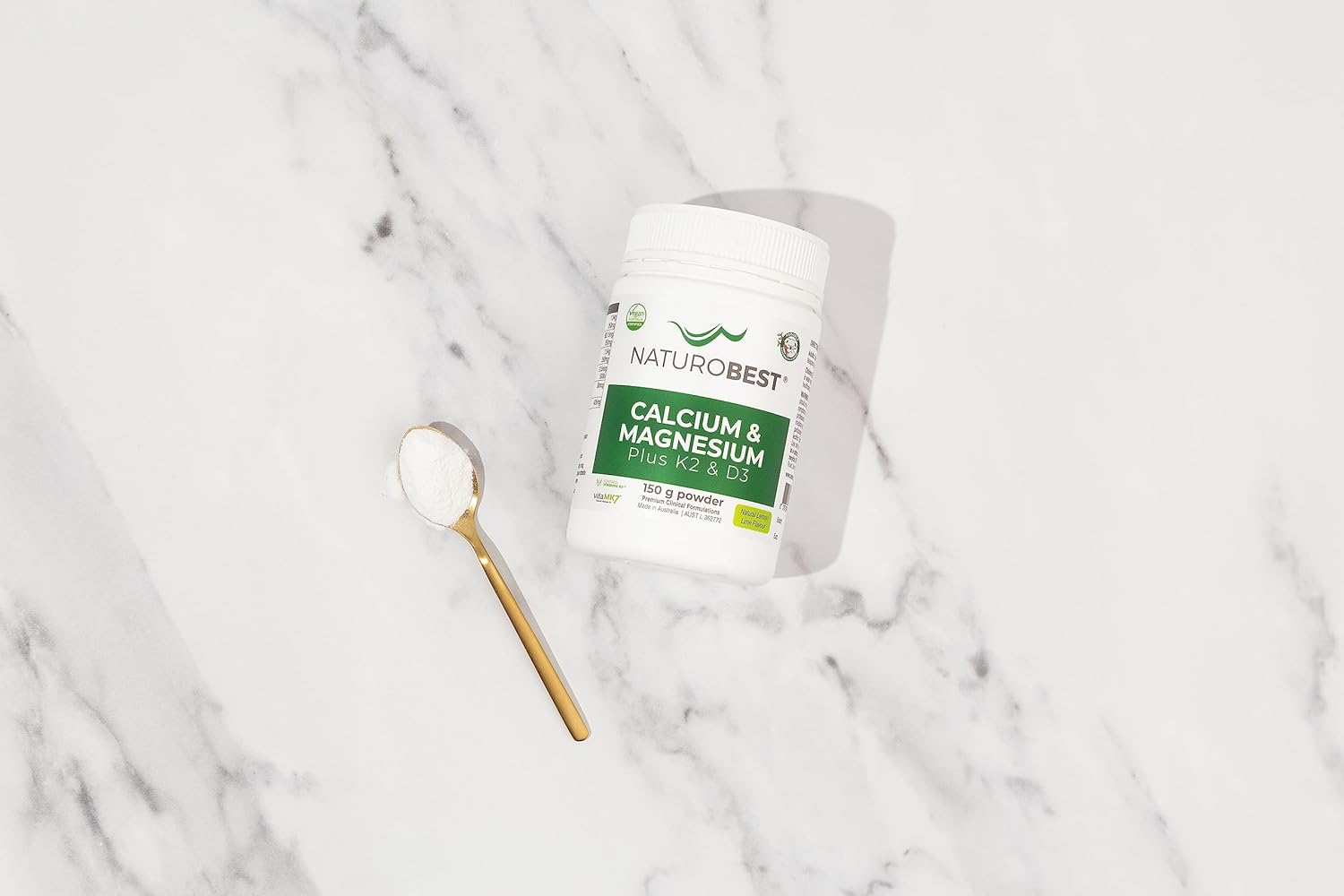 Naturobest Calcium & Magnesium plus K2 & D3 Powder 150 G image number 6