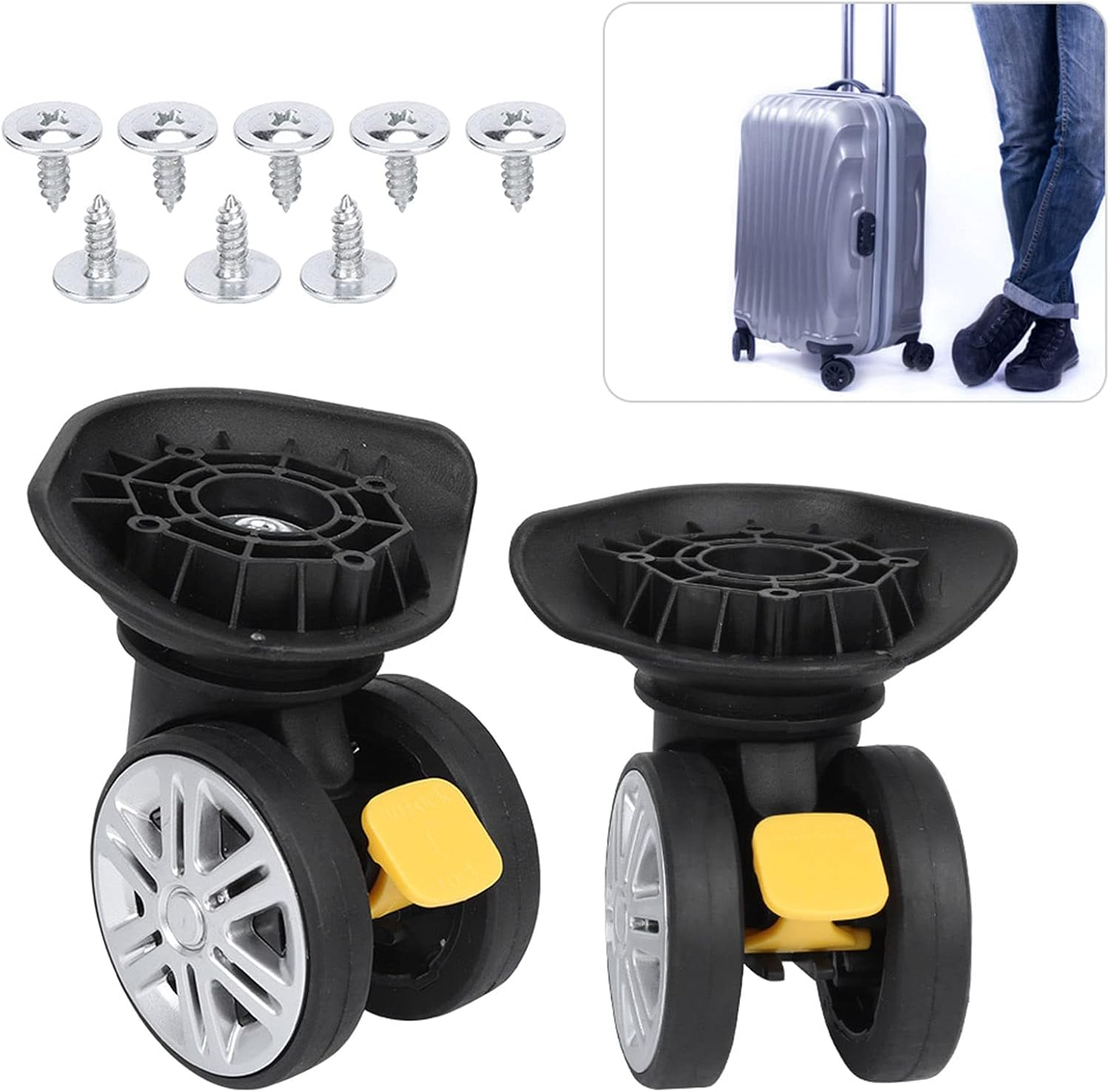 ANKROYU Outdoor Mute Brake Wheel, Draw Bar Box Wheel, Replacement Luggage Cases Wheel, Niversal Outdoor Suitcase Wheel, Luggage Replacement Wheel for Outdoor Travel image number 6