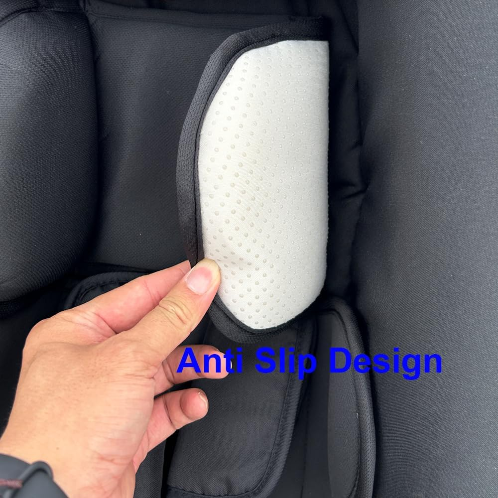 Feliliber Stroller Accessories Head Support Pillow and Body Support Cushion Compatible with Doona Car Seat & Stroller - Adjustable Thickness - Skin Friendly Breathable Mesh Fabric (Black) image number 5