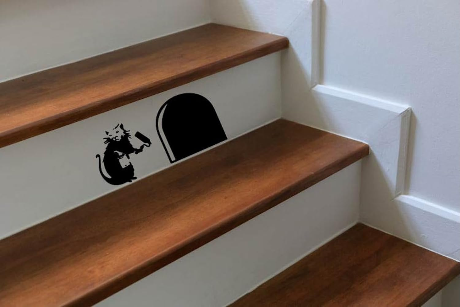 (Black, 20Cm) - Banksy Skirting Board Wall Art Bedroom Living Room Lounge Wall Decal (Black, 20Cm)