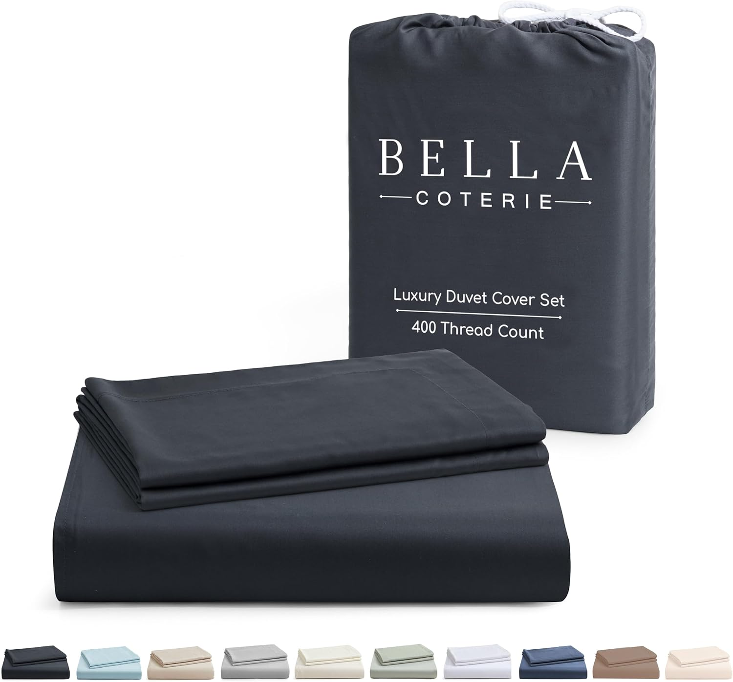 Bella Coterie Luxury Bamboo Queen Size Duvet Cover Set | Organically Grown | Ultra Soft | Cooling | Two Luxury Pillow Shams | Viscose Bedding Made from Bamboo | No Insert [Dune]